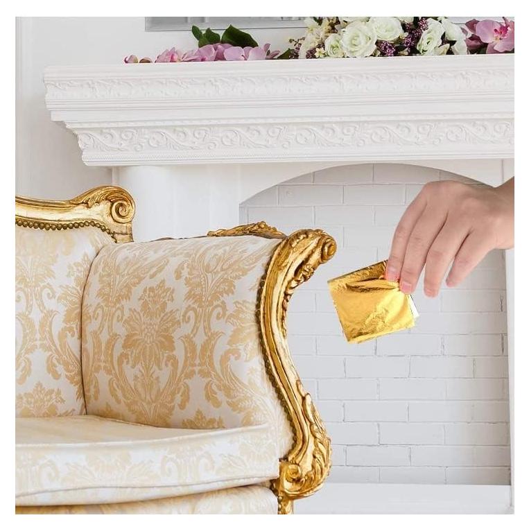 Hojas de Foil Metálico 20.32x20.32 cm Oro Imitación 300 Hojas