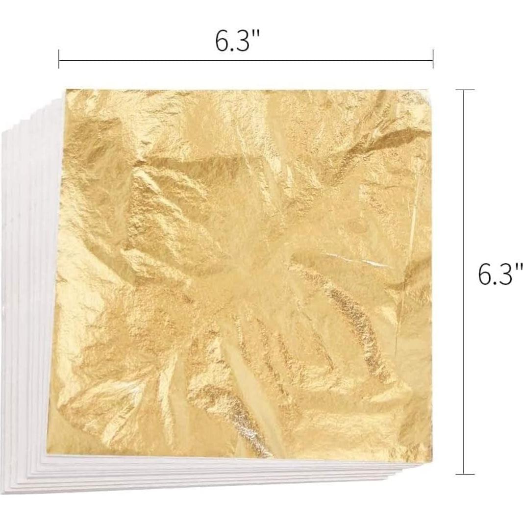 Hojas de Foil Metálico 20.32x20.32 cm Oro Imitación 300 Hojas