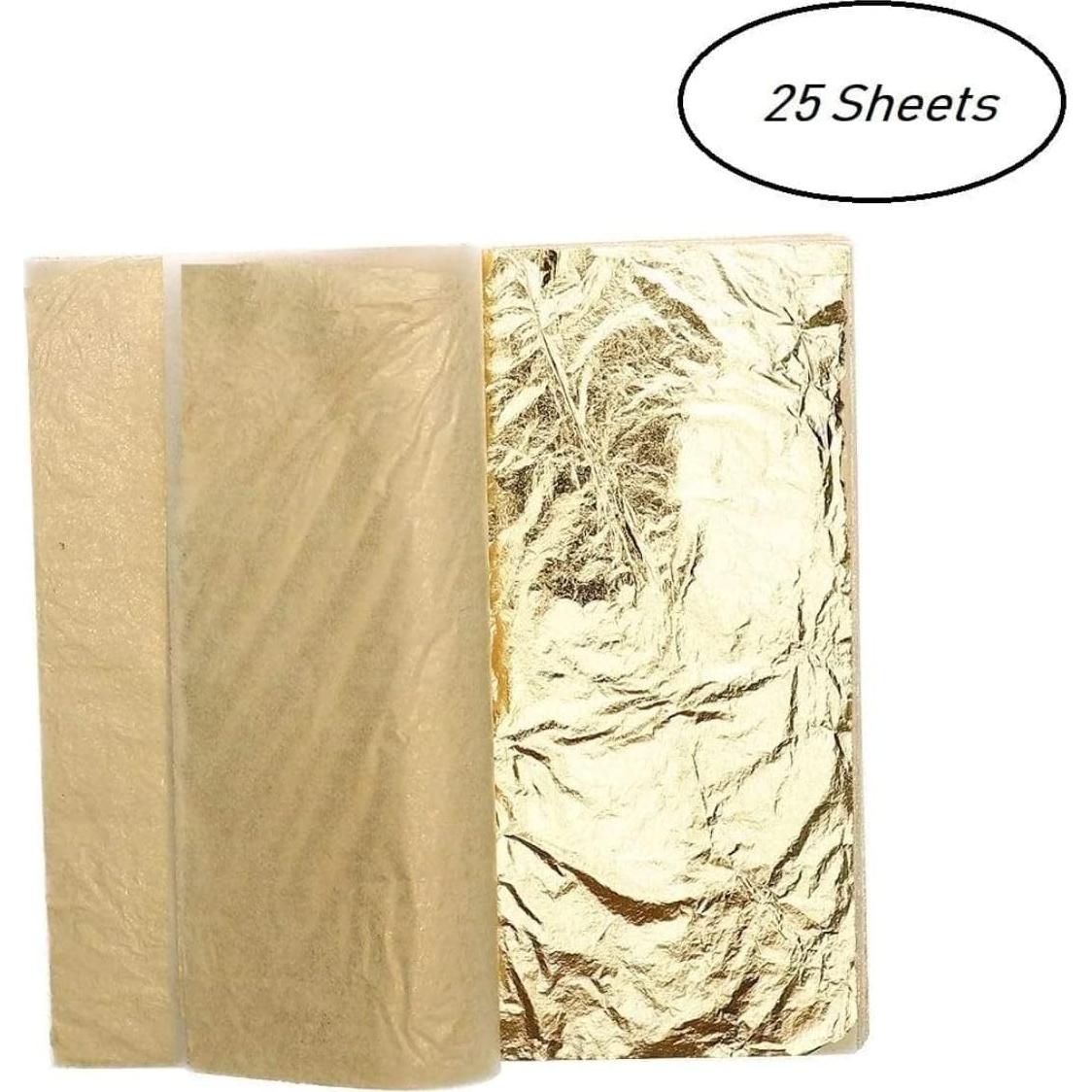 Hojas de Foil Metálico 20.32x20.32 cm Oro Imitación 300 Hojas