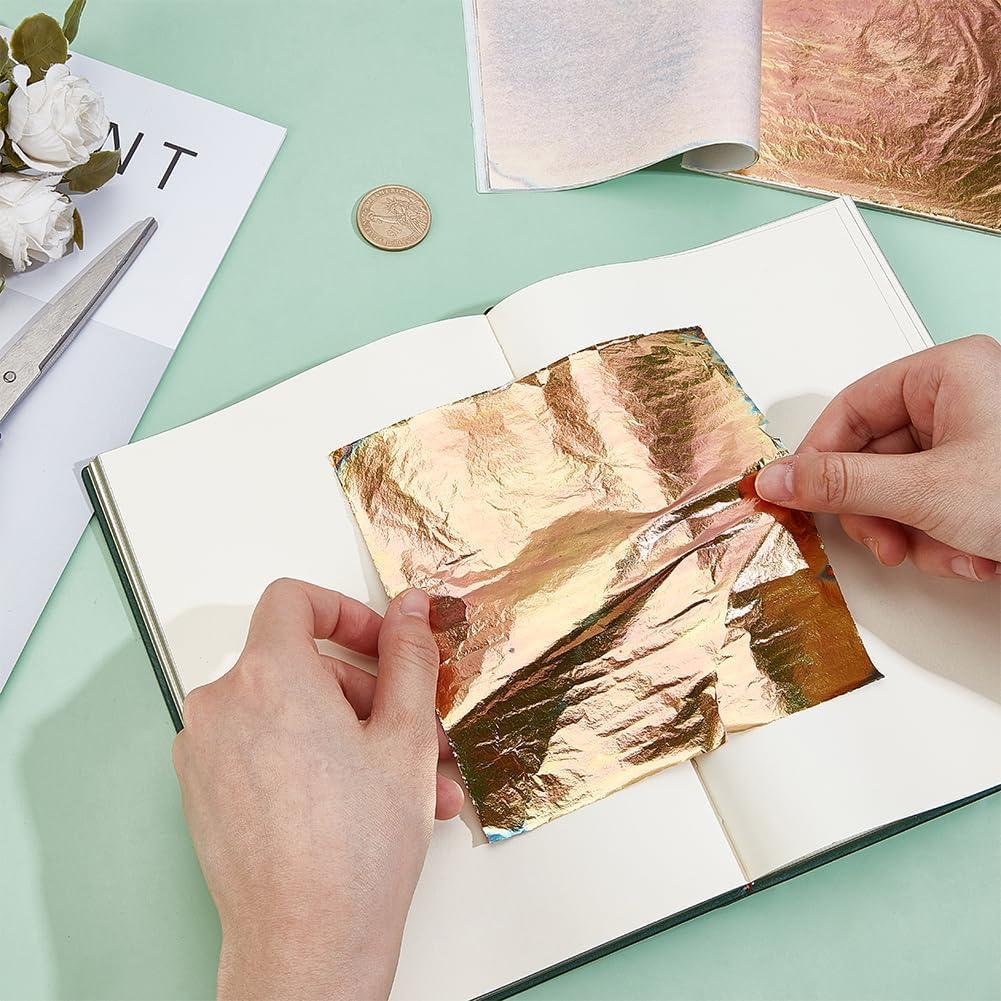 MAYJOYDIY 50 Hojas de Hoja de Oro 14x13.7 cm para Uñas