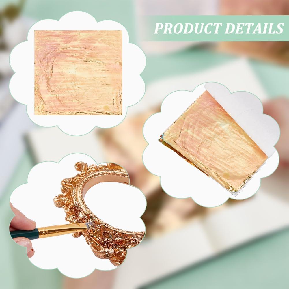 MAYJOYDIY 50 Hojas de Hoja de Oro 14x13.7 cm para Uñas