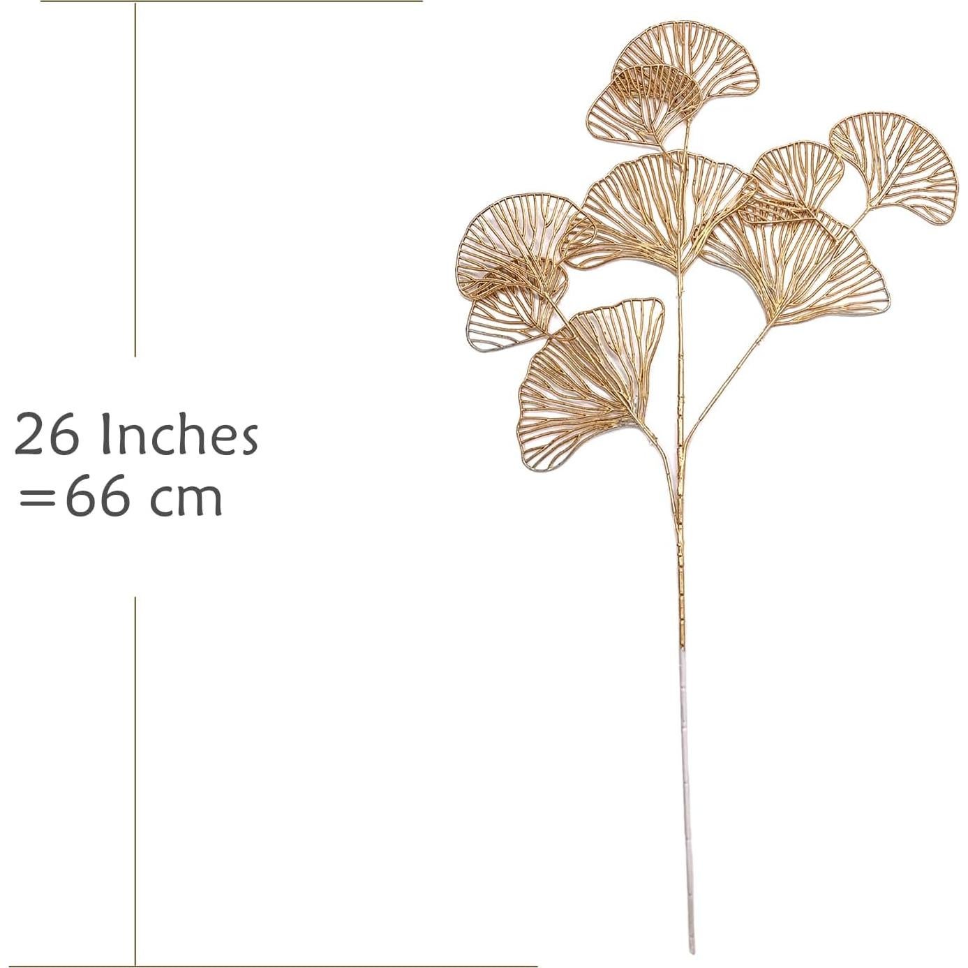 Plantas Artificiales Doradas CATTREE 66 cm - 2 Piezas Decorativas