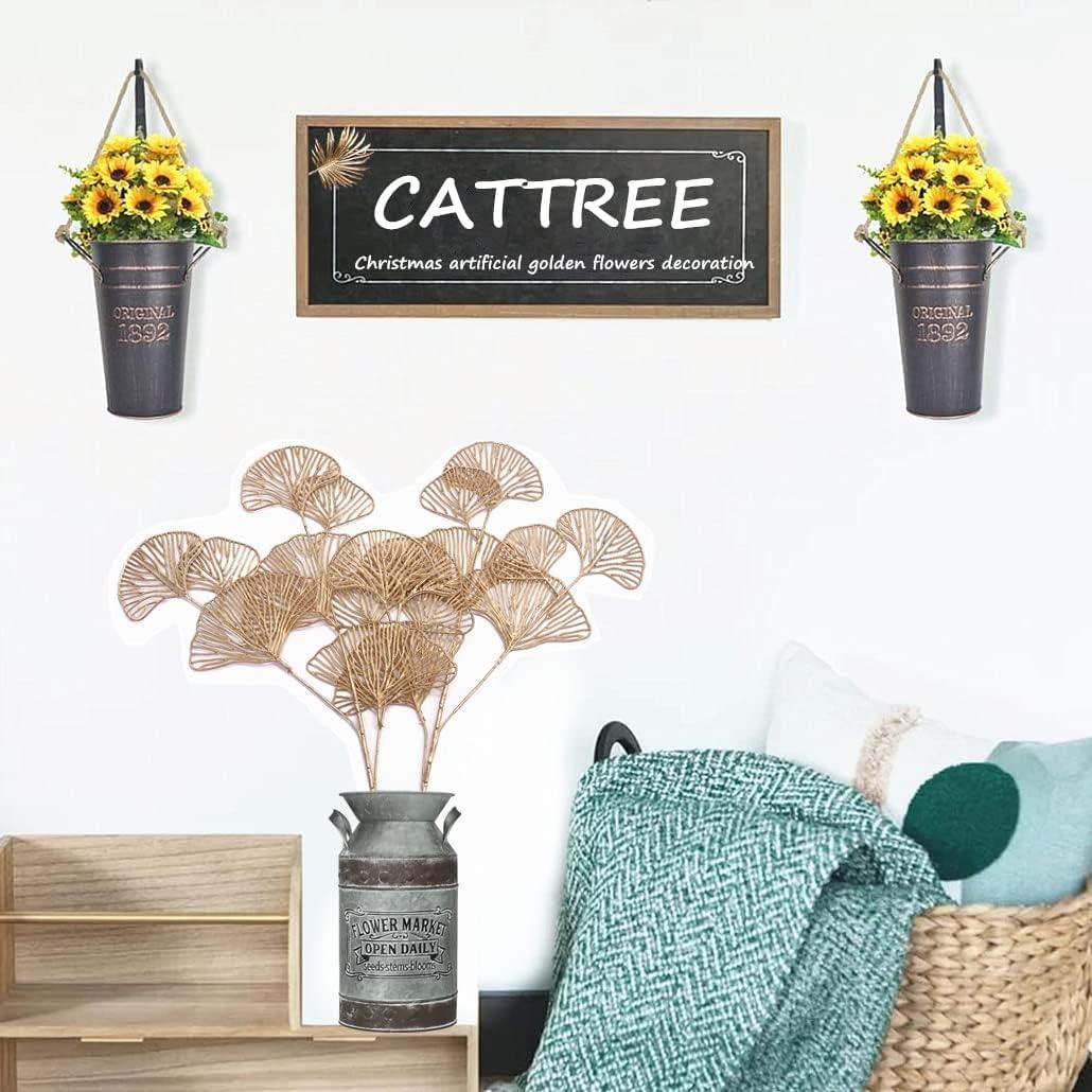 Plantas Artificiales Doradas CATTREE 66 cm - 2 Piezas Decorativas