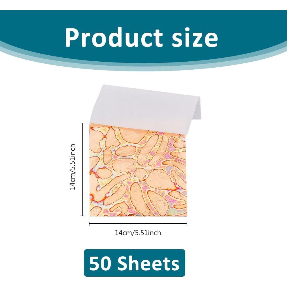 SUPERFINDINGS 50 Hojas de Papel Metálico Salmón Claro 14cm