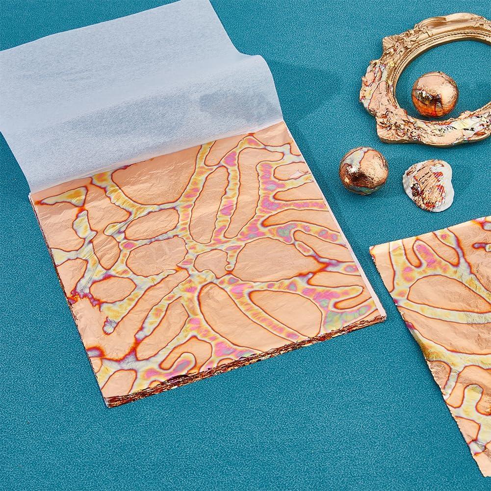 SUPERFINDINGS 50 Hojas de Papel Metálico Salmón Claro 14cm