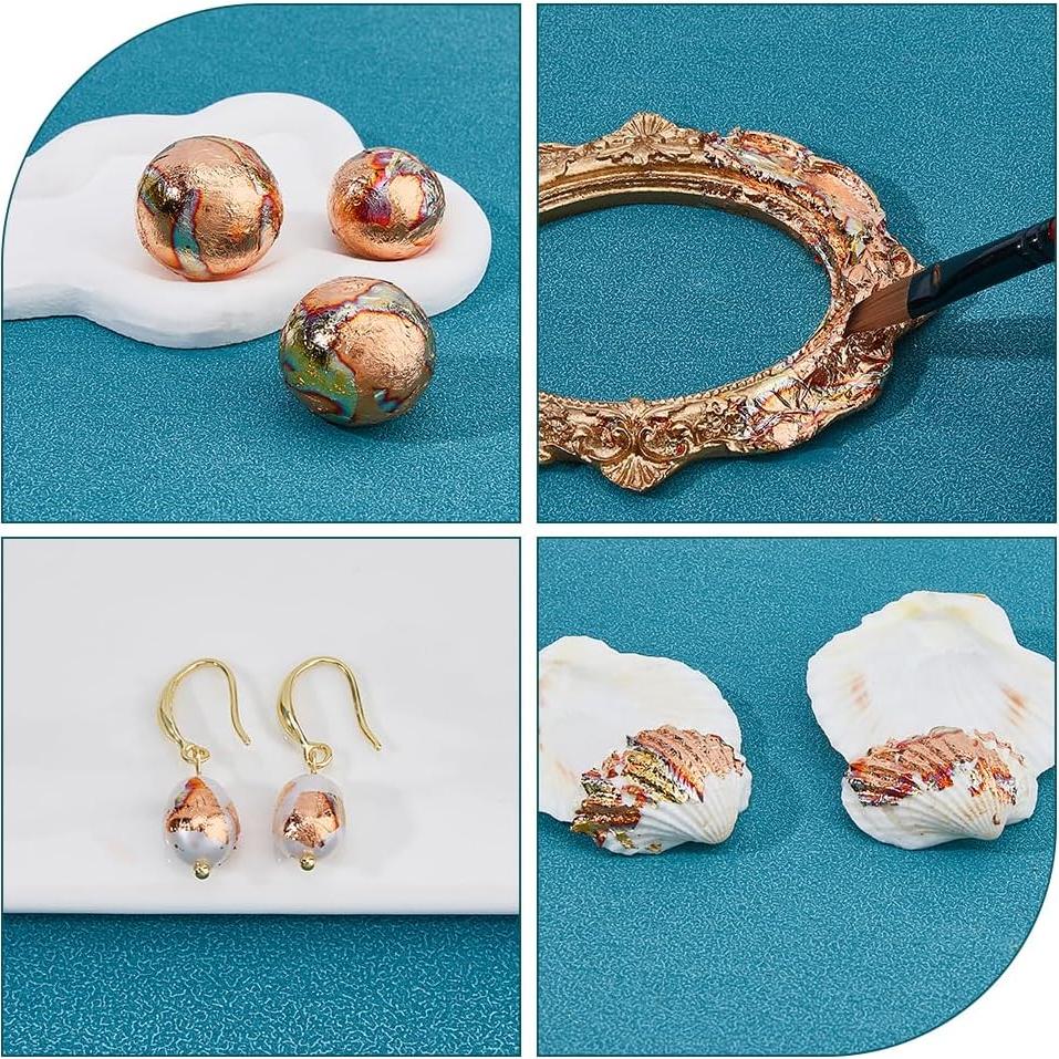 SUPERFINDINGS 50 Hojas de Papel Metálico Salmón Claro 14cm