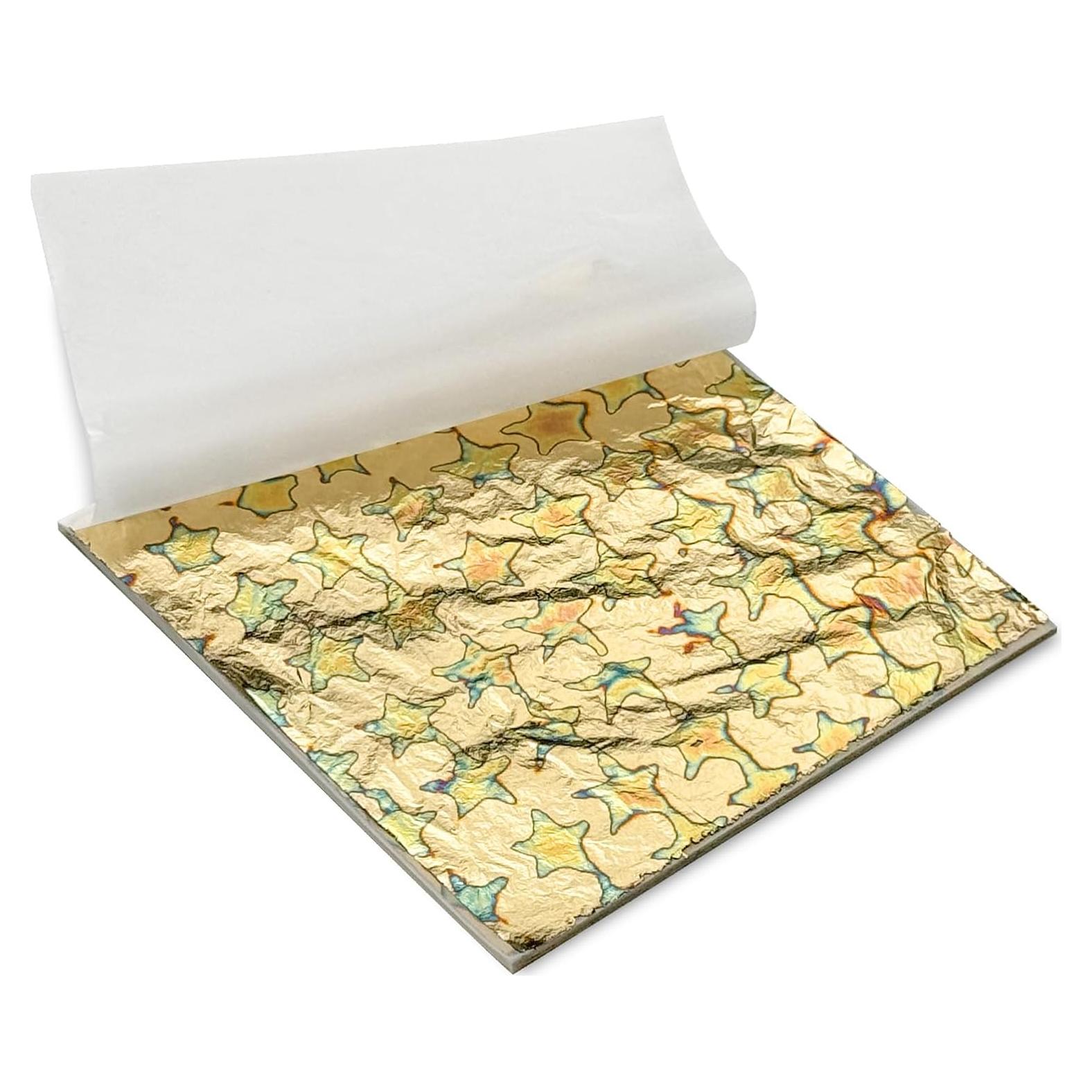 Hojas de Oro Variegada Sekonow 50pcs 14x14cm para Manualidades