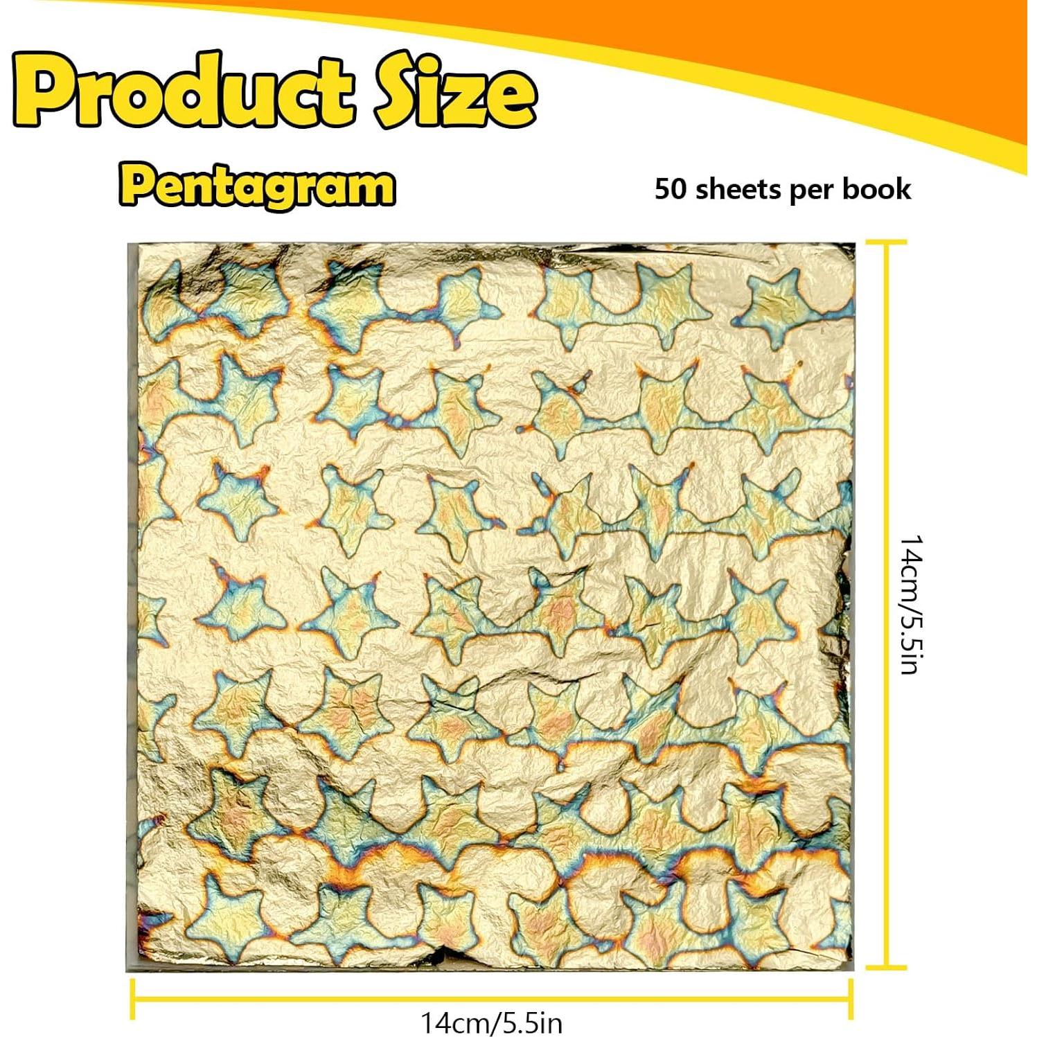Hojas de Oro Variegada Sekonow 50pcs 14x14cm para Manualidades