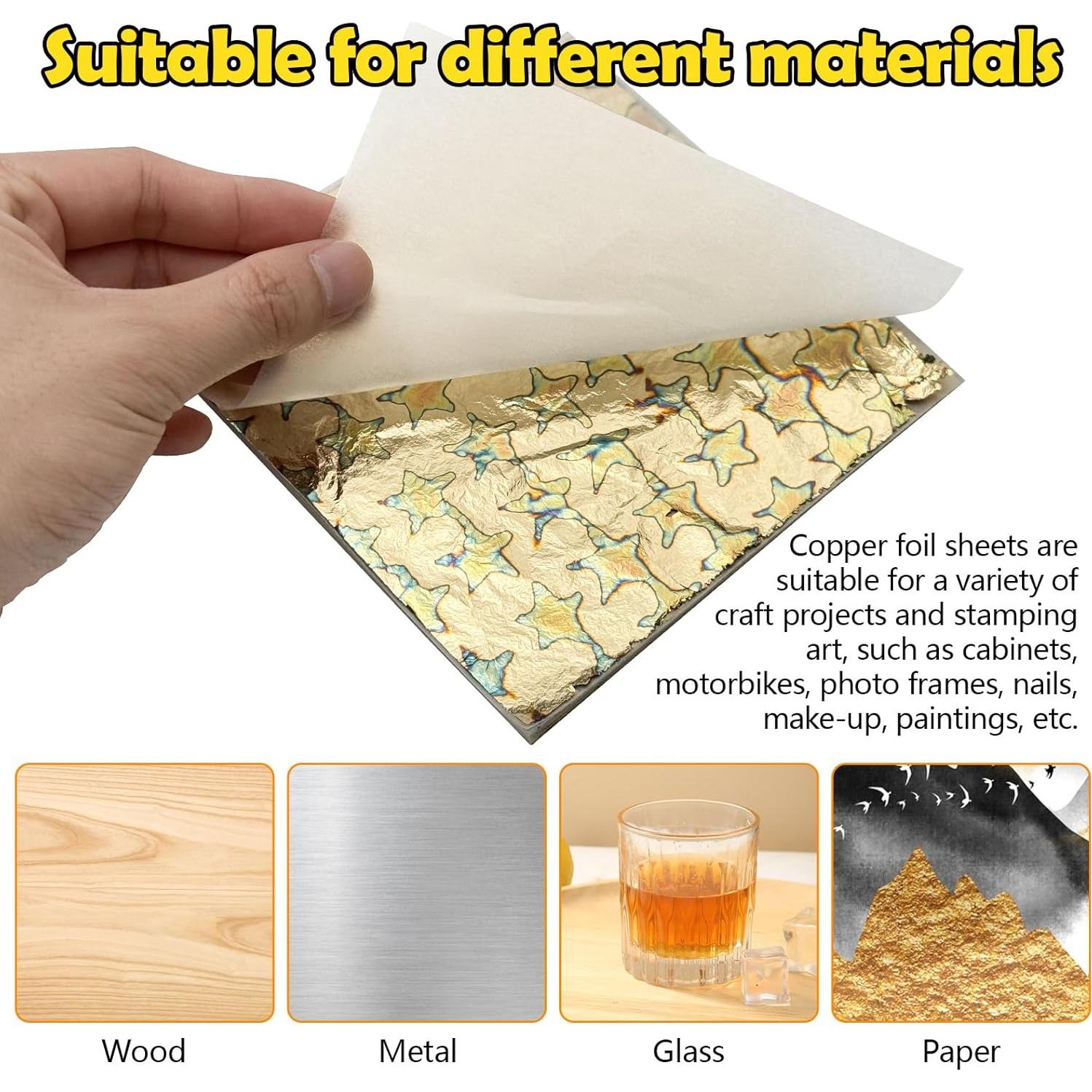 Hojas de Oro Variegada Sekonow 50pcs 14x14cm para Manualidades