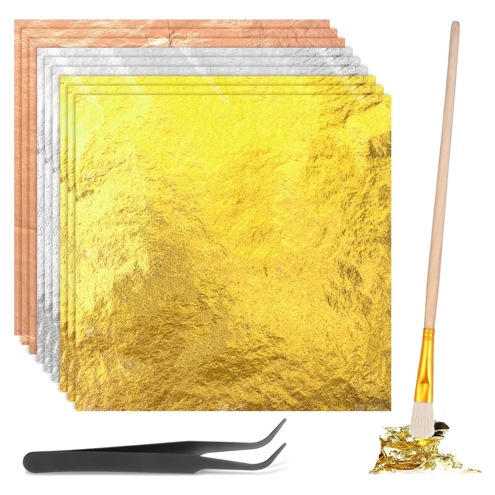 Kit 150 Hojas de Foil de Oro PEOVLVN para Manualidades