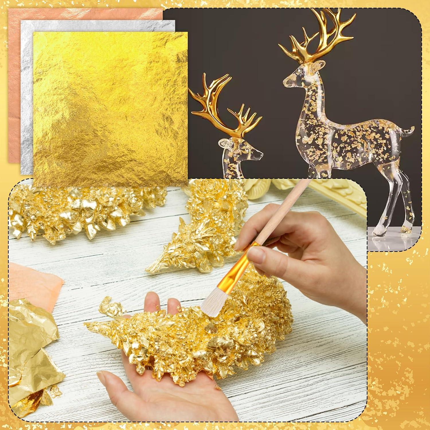 Kit 150 Hojas de Foil de Oro PEOVLVN para Manualidades