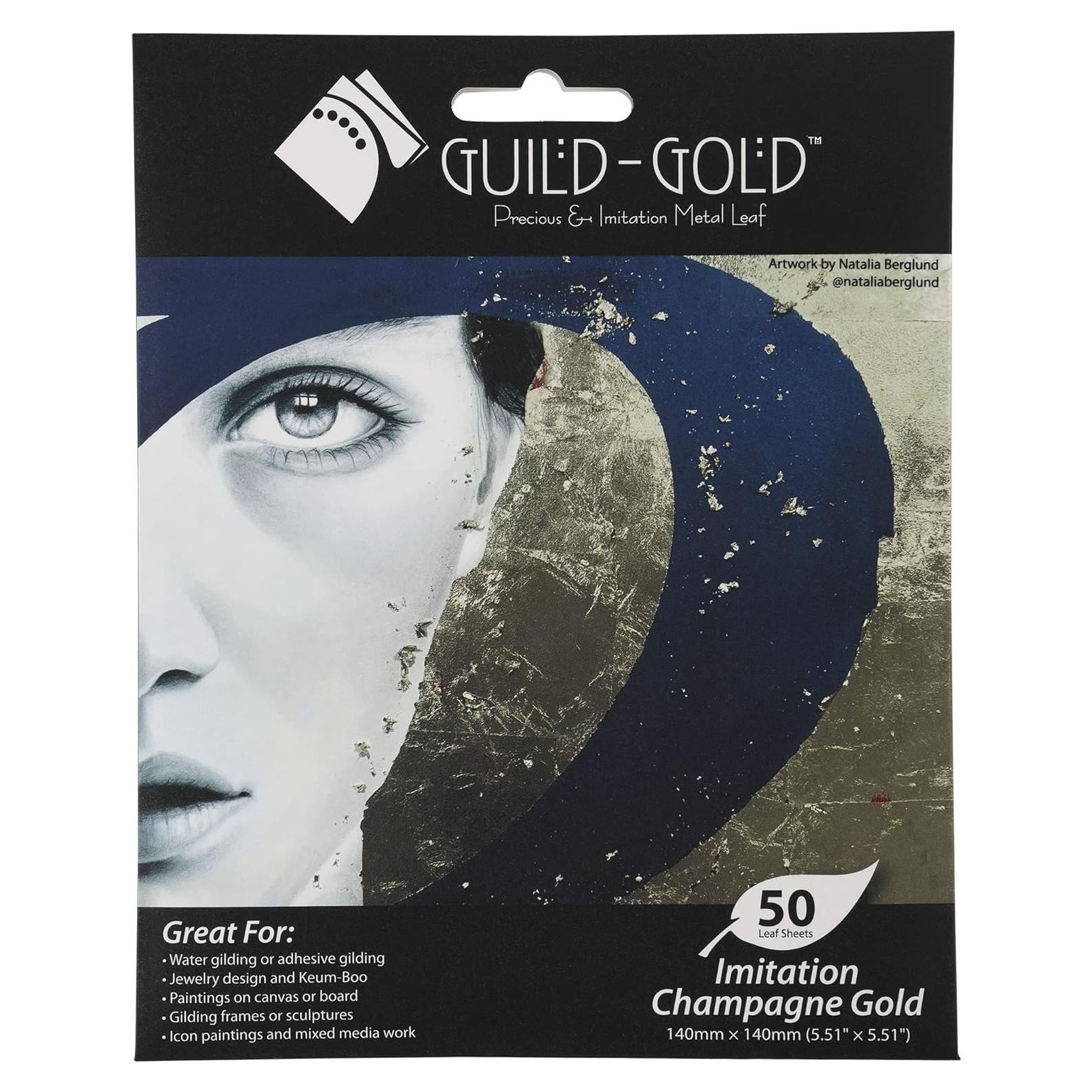 Hoja de Metal Imitación Oro Champán Guild-Gold 50 Hojas 14x14cm