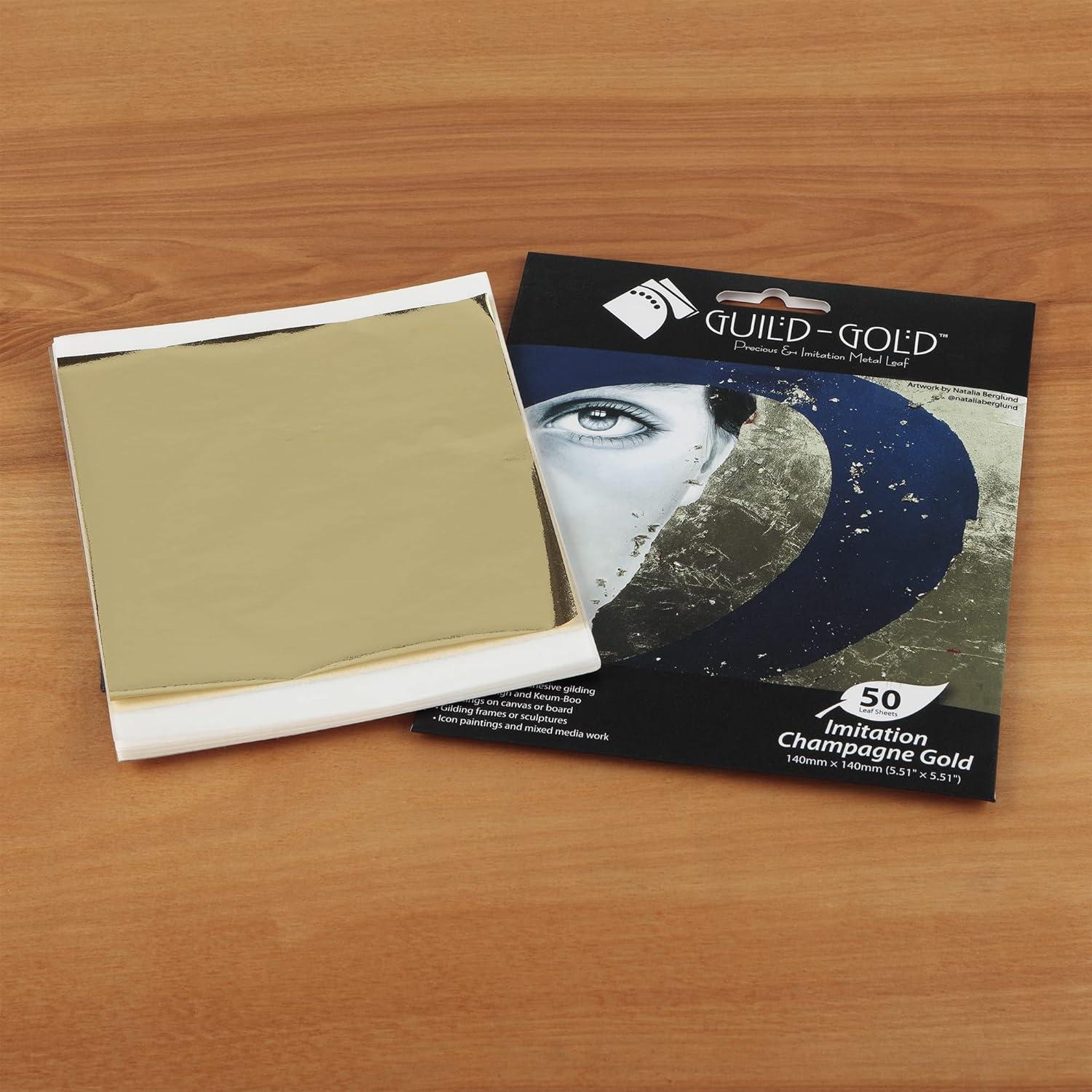 Hoja de Metal Imitación Oro Champán Guild-Gold 50 Hojas 14x14cm