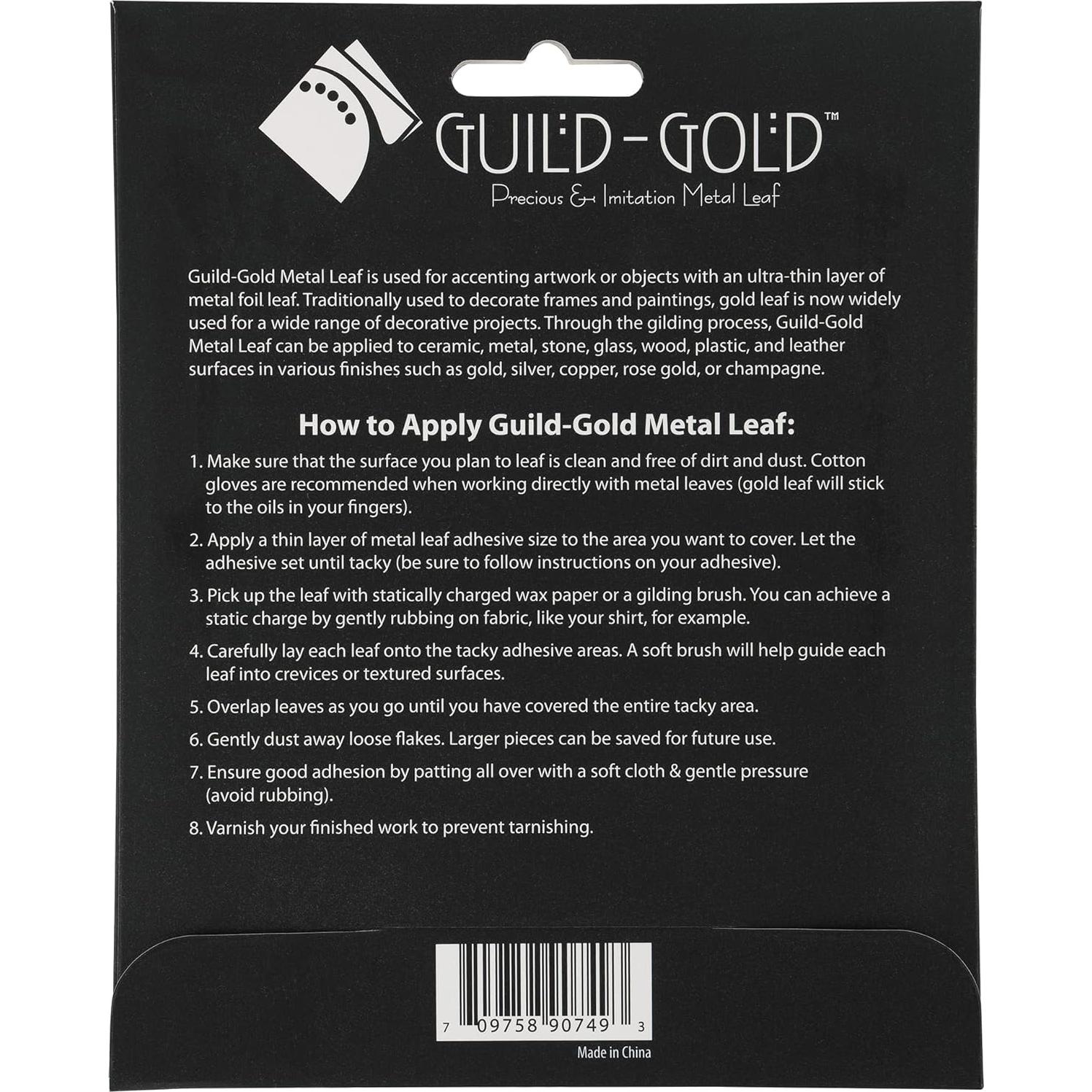 Hoja de Metal Imitación Oro Champán Guild-Gold 50 Hojas 14x14cm