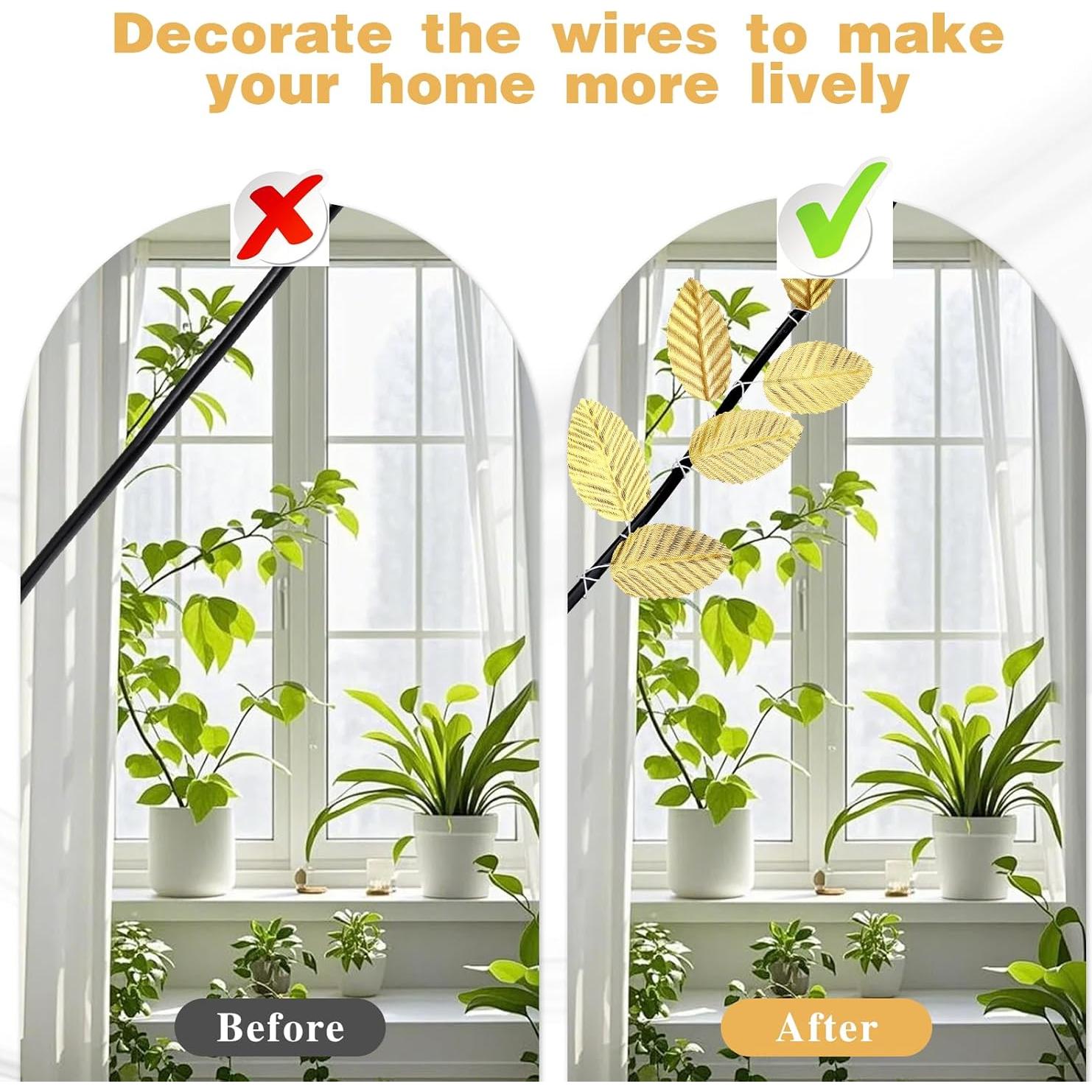 200 Hojas Artificiales Doradas Bruislard para Decoración