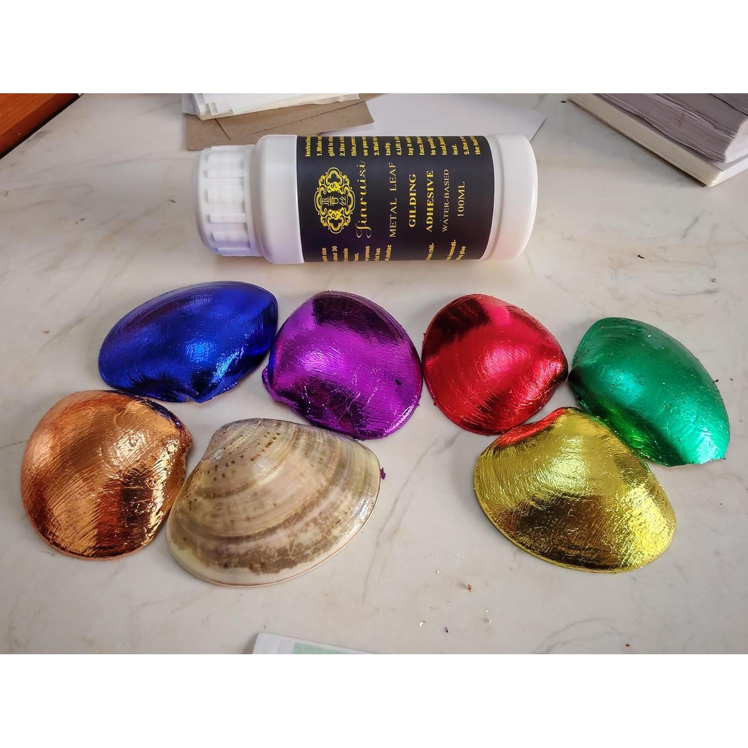 Hoja de Oro Azul JINRUISI 100 Hojas 8x8 cm para Manualidades