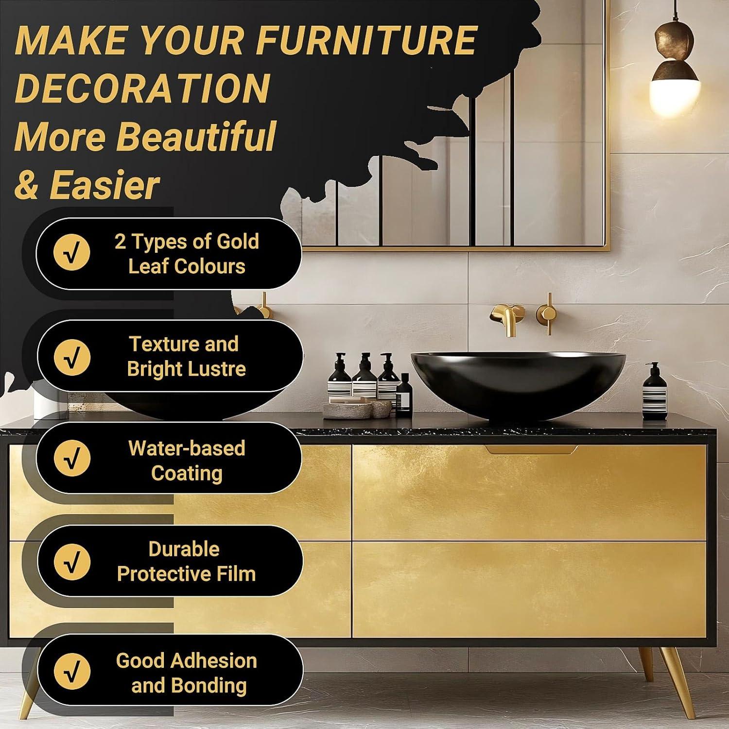 Kit de Dorado TUFINEIN 100ml Adhesivo y Barniz + 150 Hojas