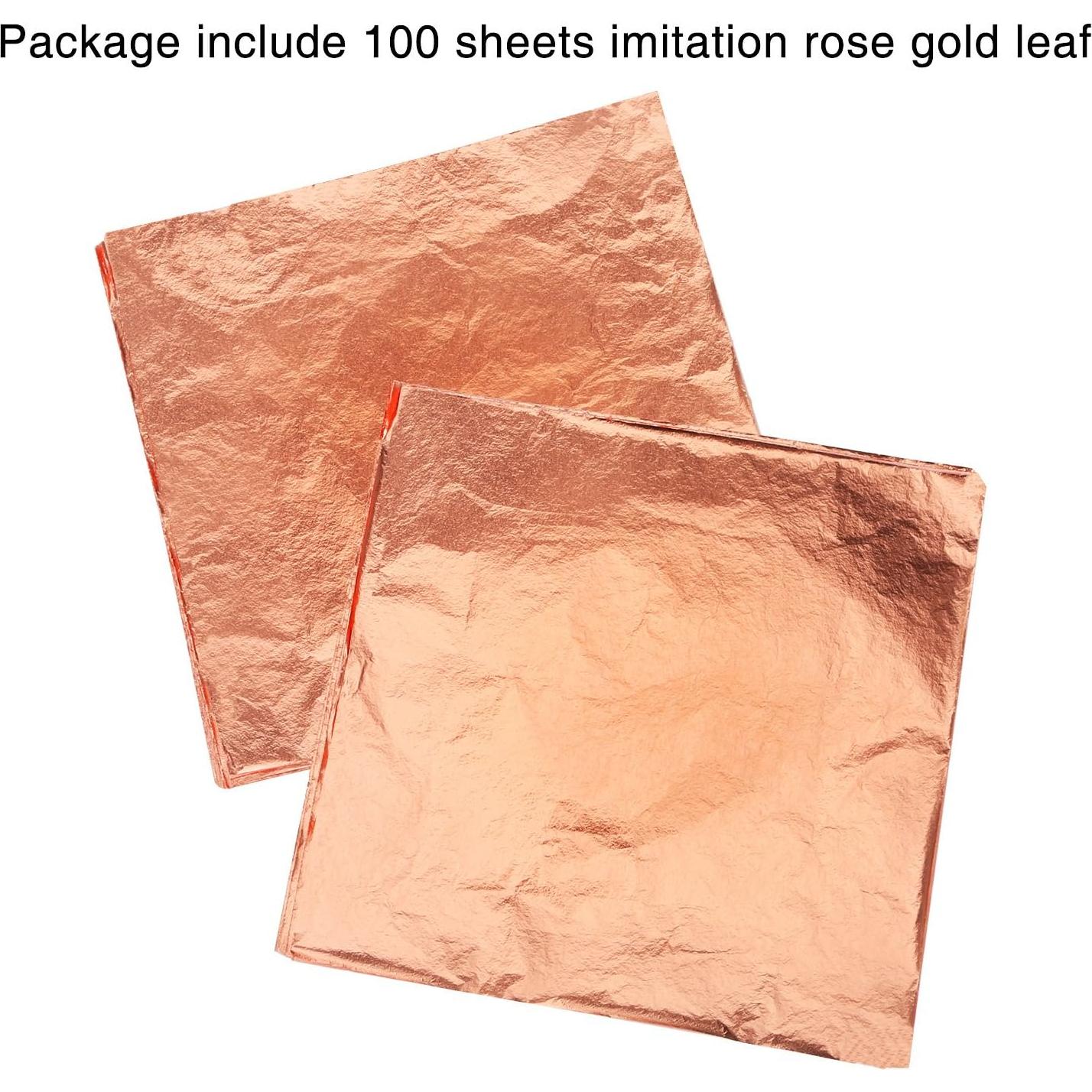 Hojas de Oro Imitación Shappy 100 Piezas 14x14 cm Oro Rosa