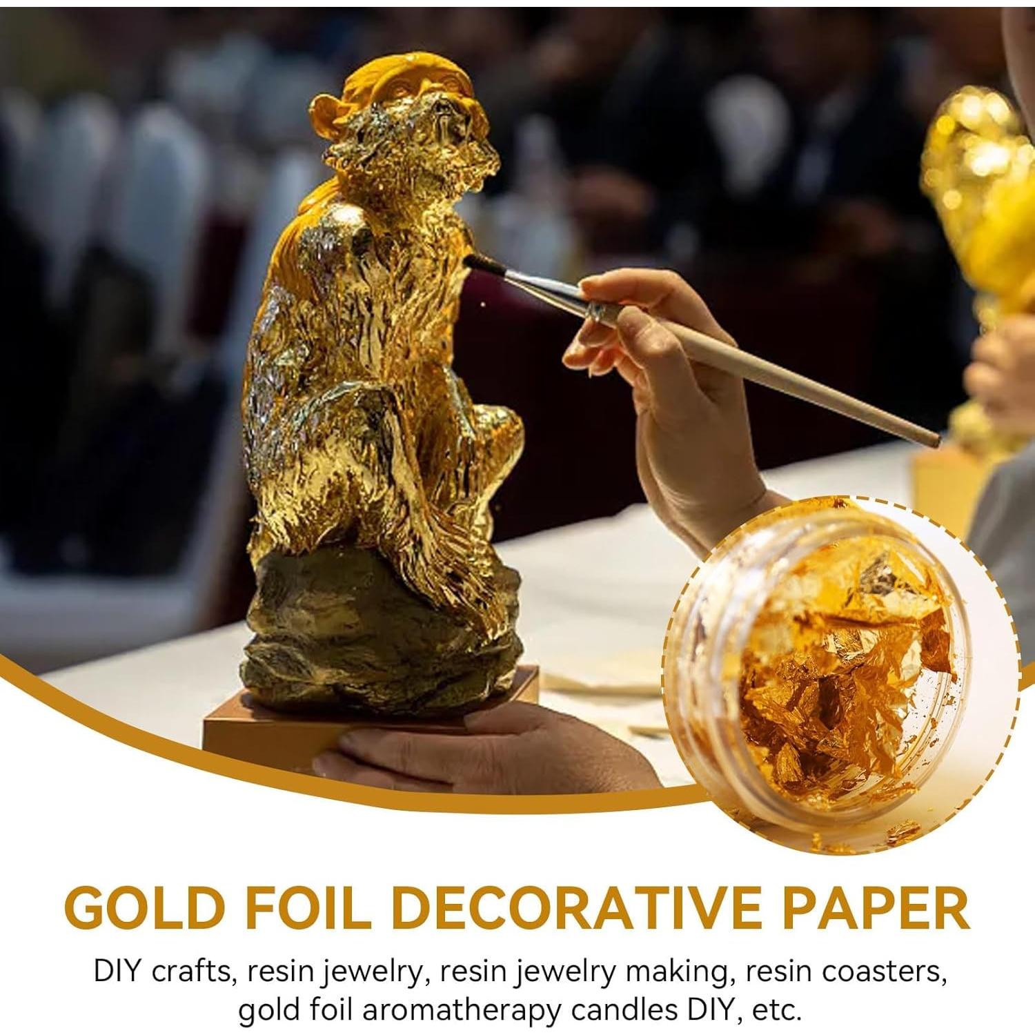 4 Botellas de 5g Copos de Oro Beufee para Decoración