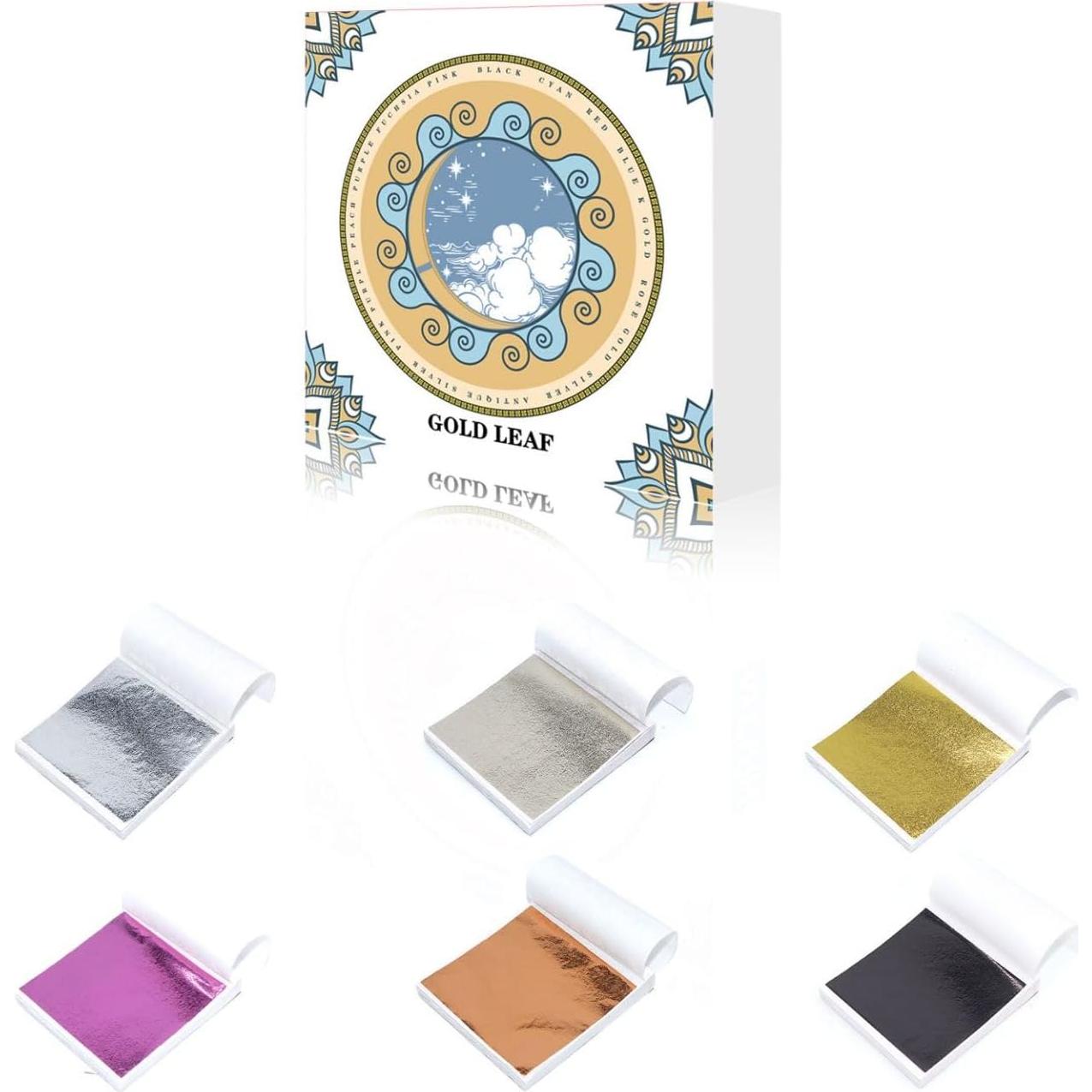 Hojas de Oro Multicolor 120 Piezas 8x8.5 cm para Decoración