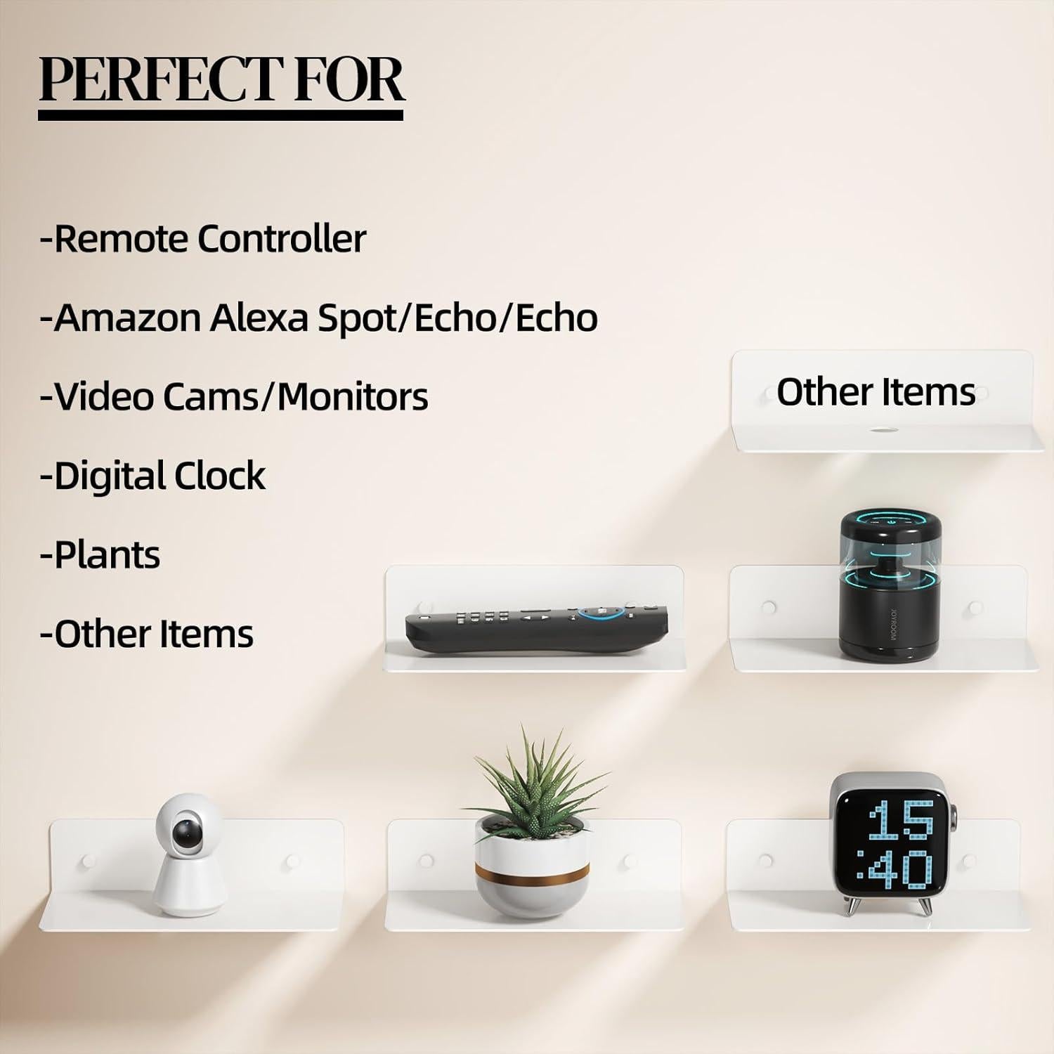 Estantes Flotantes Dr.DJ Plateados 22.86x9.4cm Set de 2