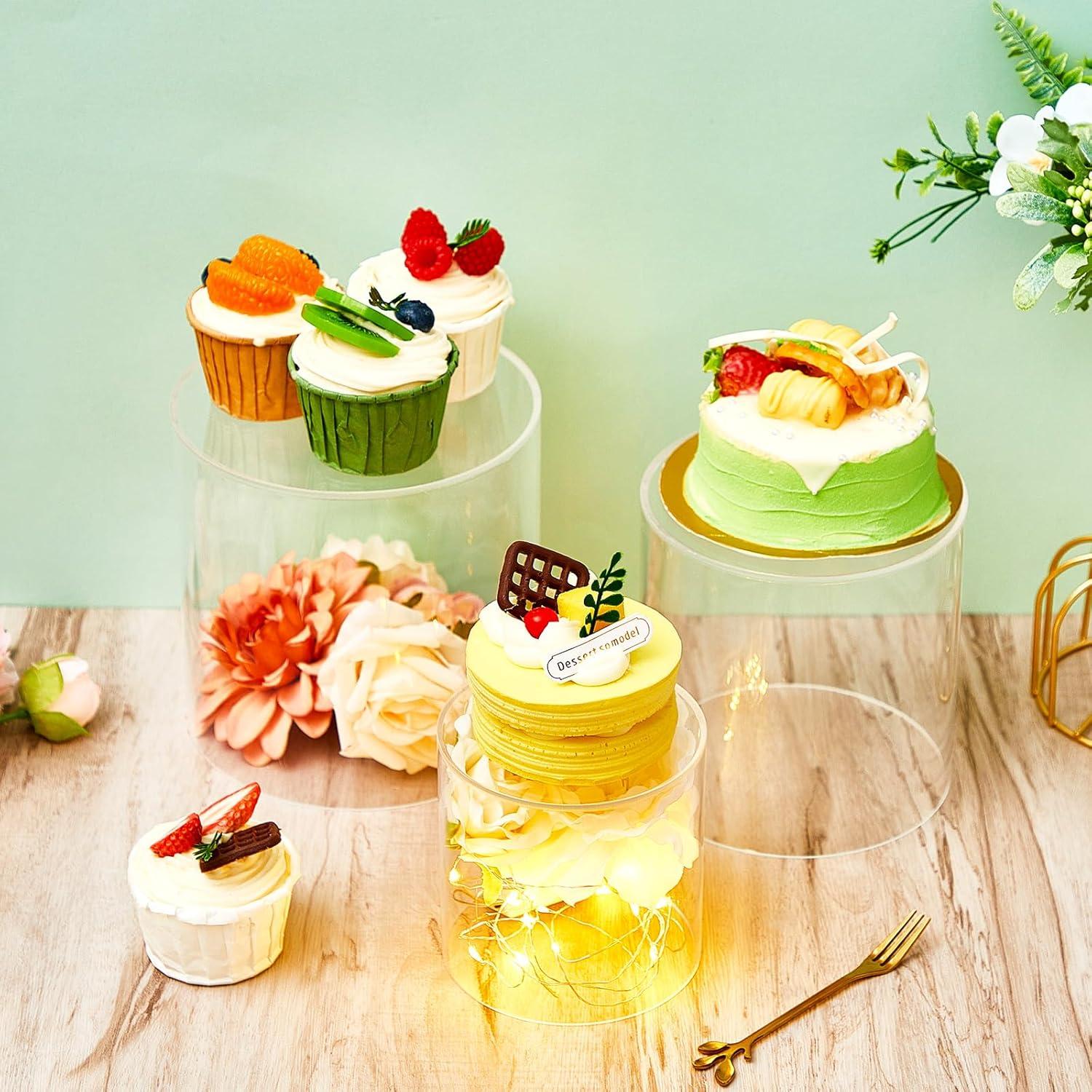 6 Soportes de Acrílico Redondos para Exhibición 10-15 cm DoubleFill