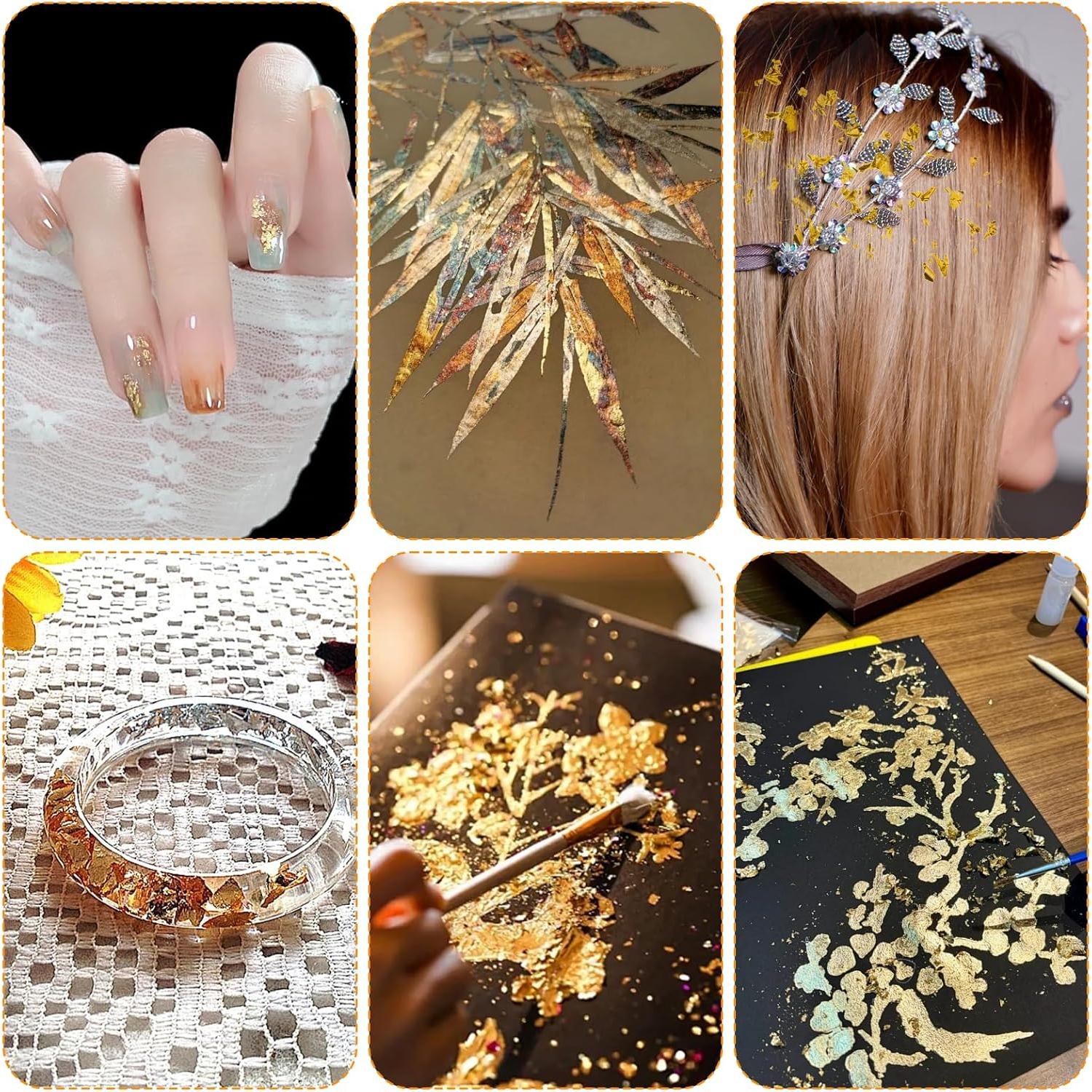 Hojas de Oro para Arte Piriuuo 100 Pcs 8.5x8 cm 20 Colores