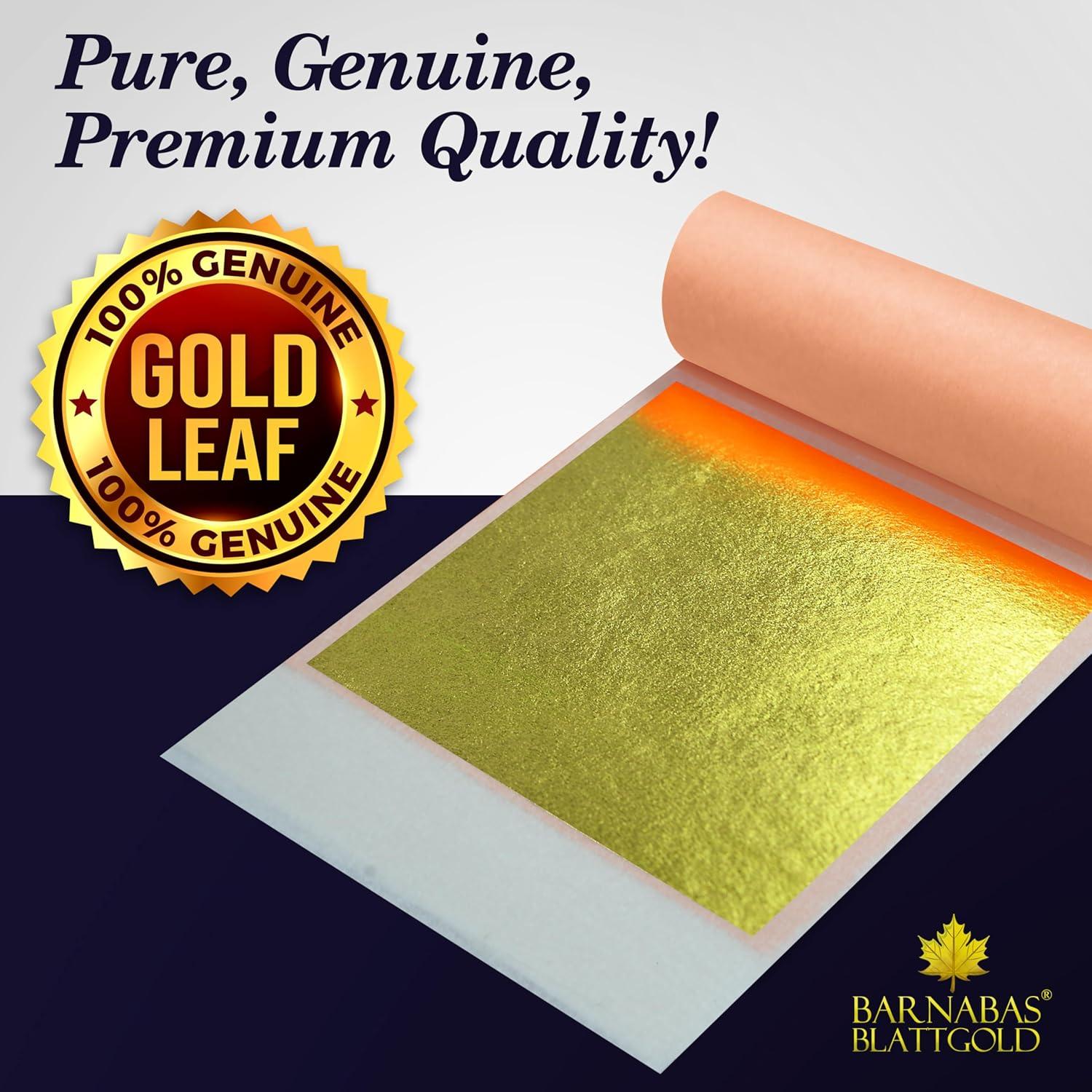 Hoja de Oro 24K Barnabas Blattgold - 25 Hojas Transferencia