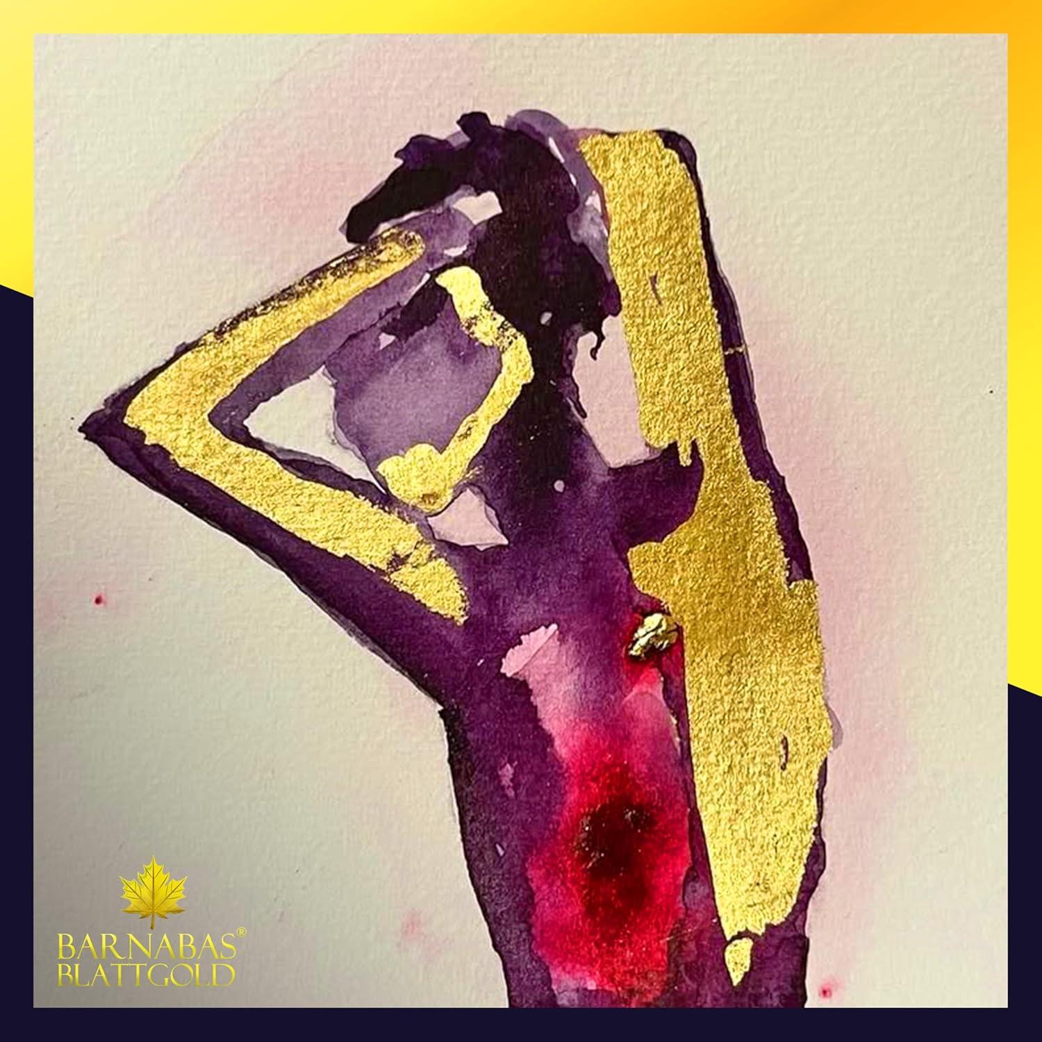 Hoja de Oro 24K Barnabas Blattgold - 25 Hojas Transferencia