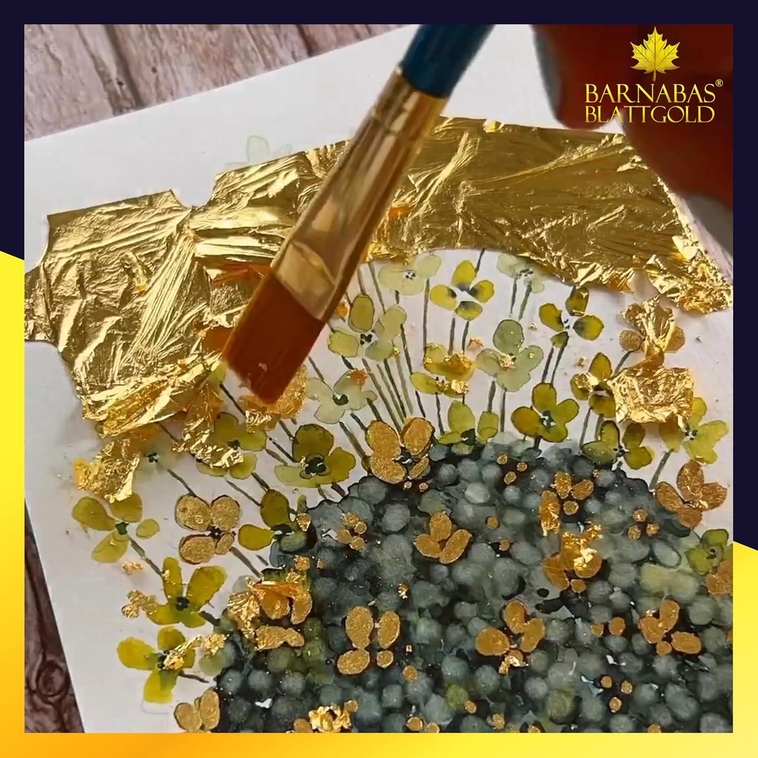 Hoja de Oro 24K Barnabas Blattgold - 25 Hojas Transferencia