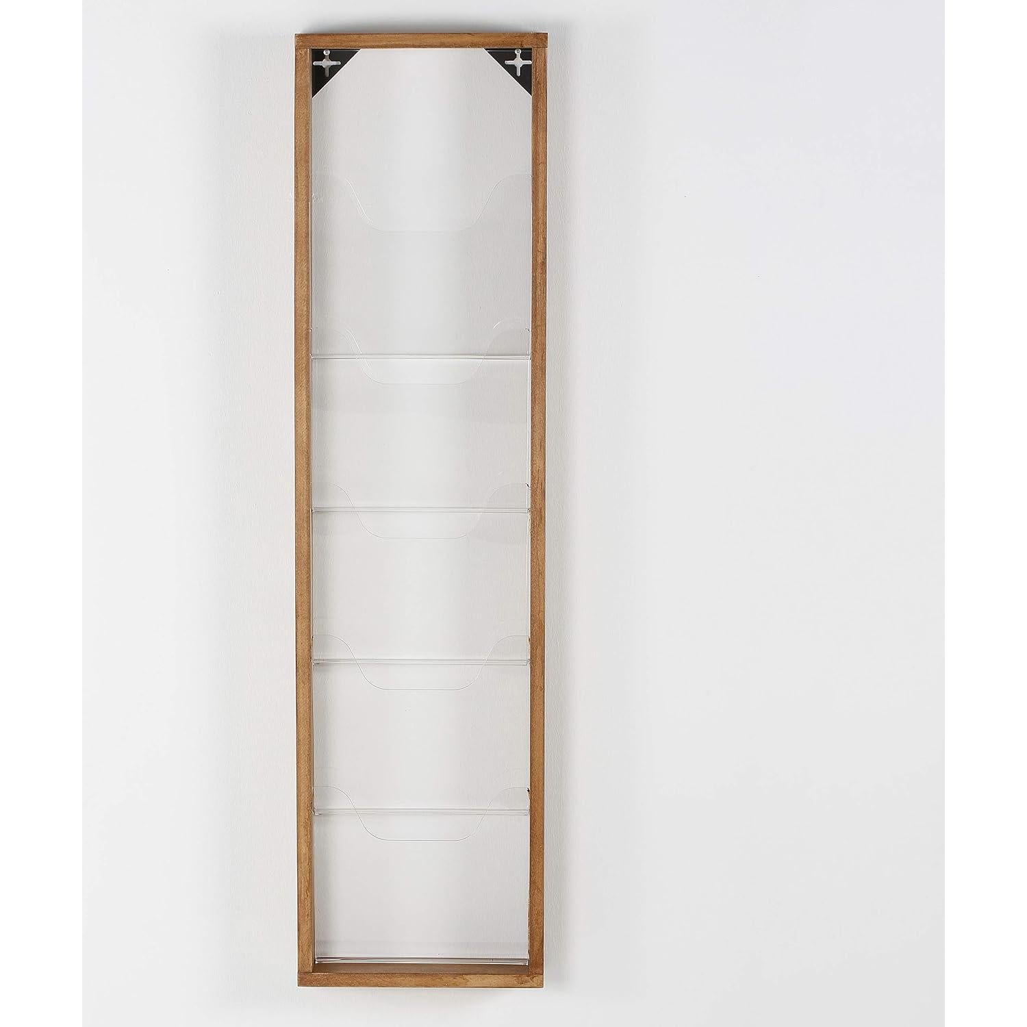 Soporte de Revistas de Pared M&T Displays 5 Bolsillos Madera Oscura