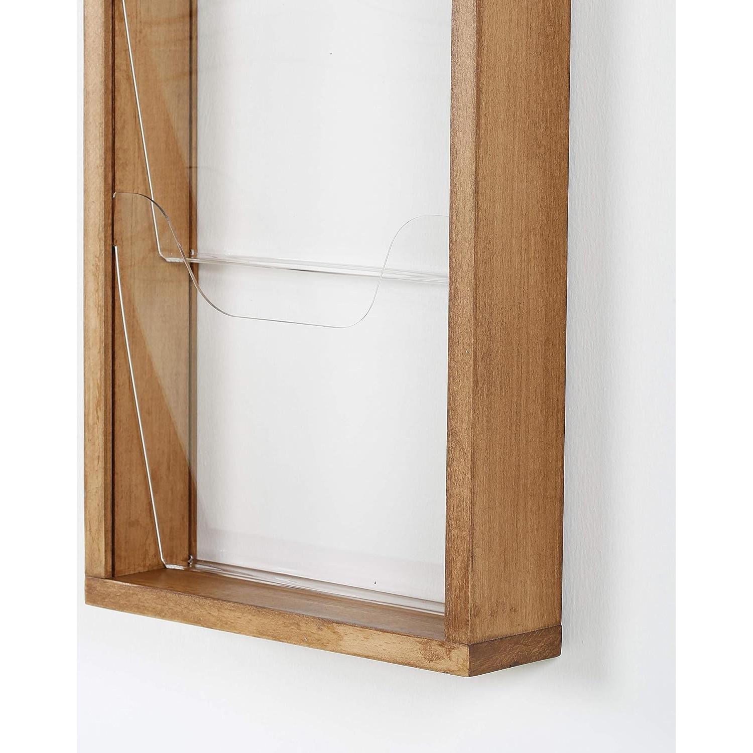 Soporte de Revistas de Pared M&T Displays 5 Bolsillos Madera Oscura