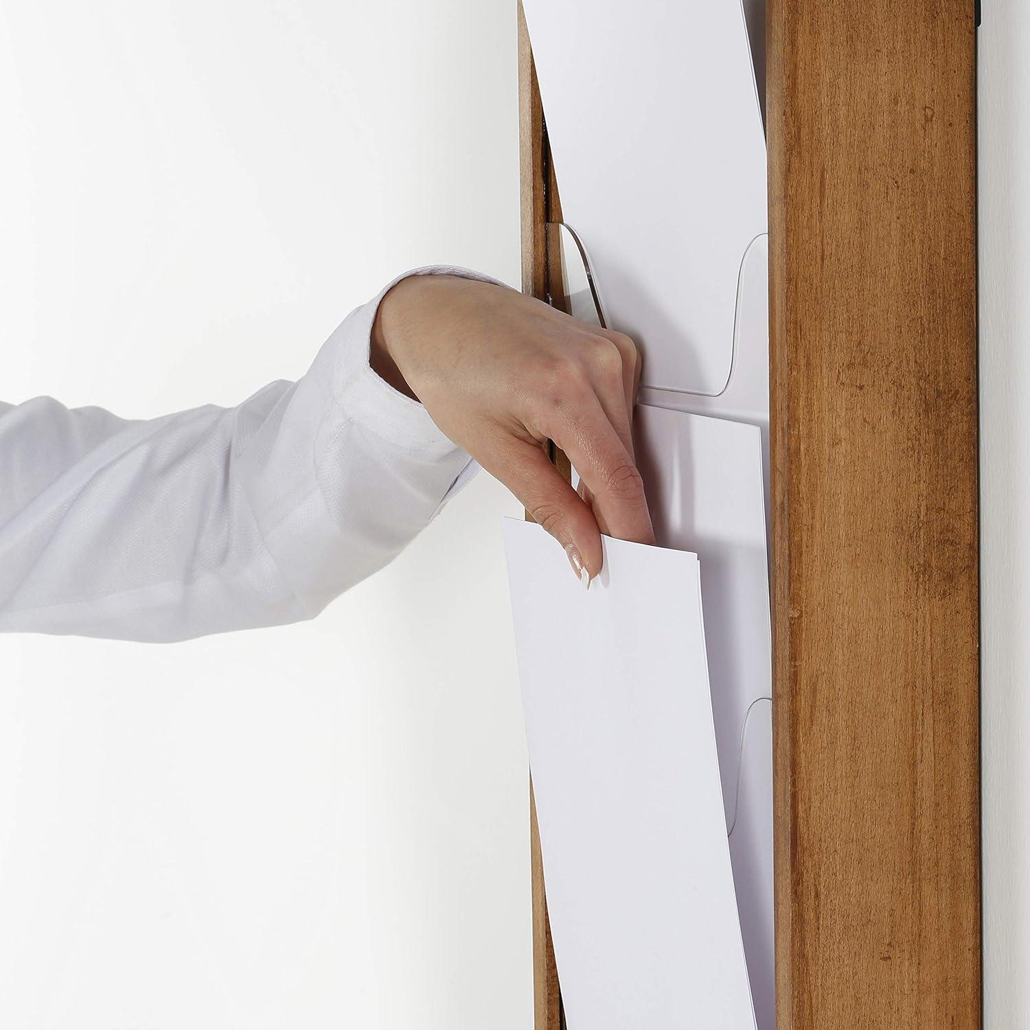 Soporte de Revistas de Pared M&T Displays 5 Bolsillos Madera Oscura