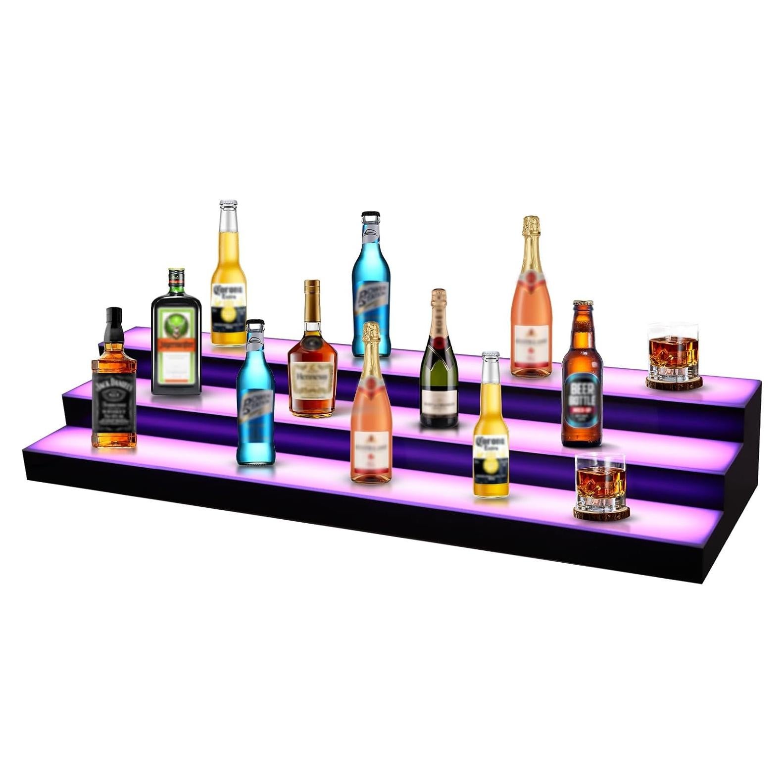 Exhibidor de Botellas de Licor LED FAHKNS 3 Niveles 101.6 cm