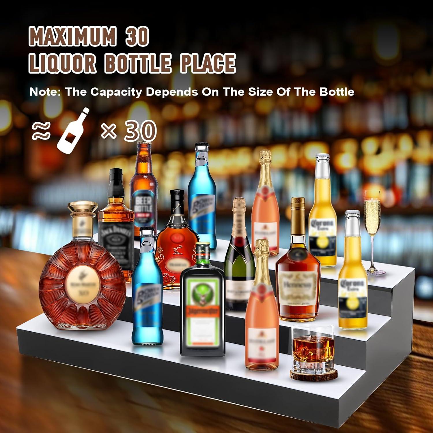 Exhibidor de Botellas de Licor LED FAHKNS 3 Niveles 101.6 cm