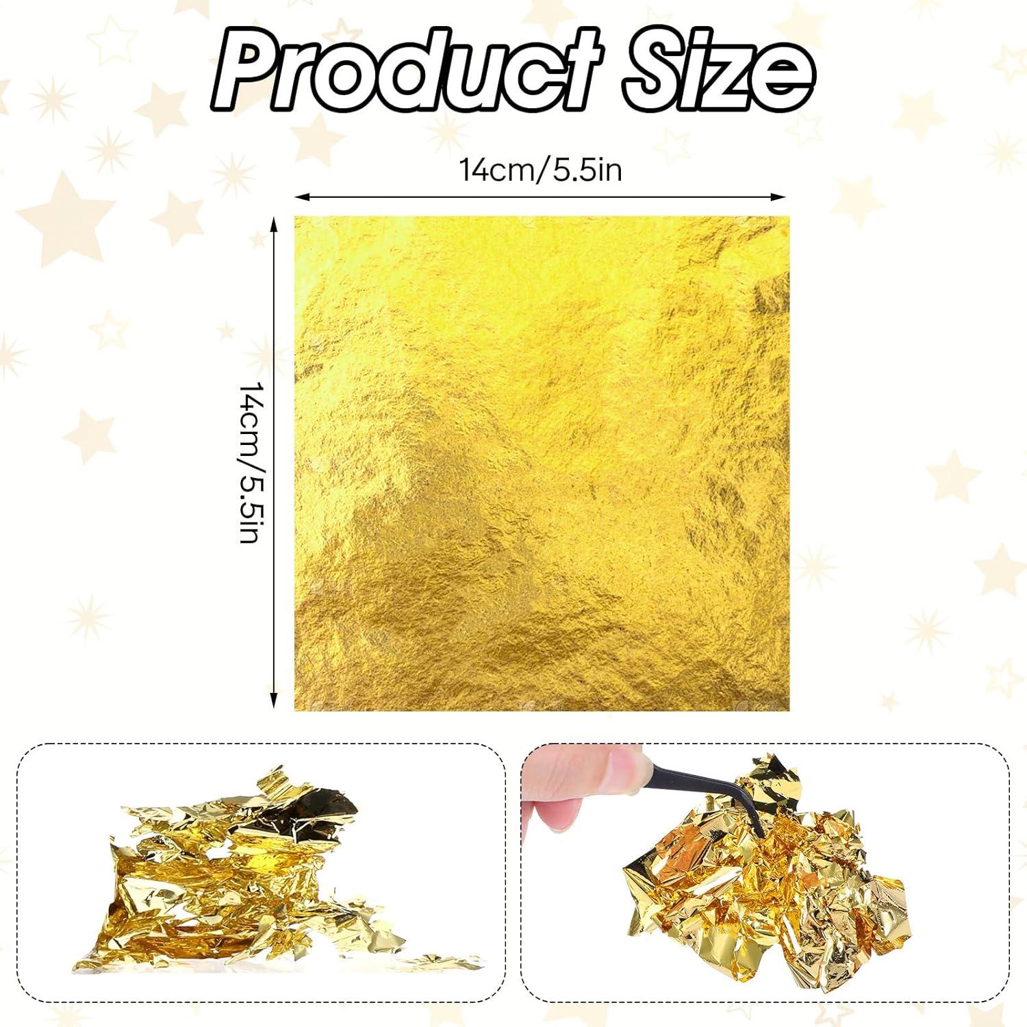 200 Hojas de Oro Imitación Aiyorse 14x14cm para Manualidades