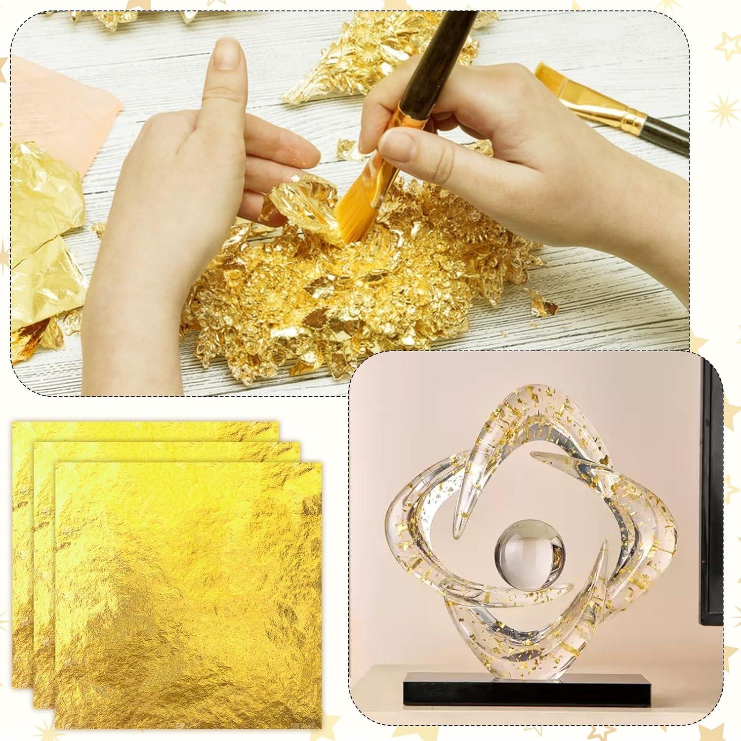 200 Hojas de Oro Imitación Aiyorse 14x14cm para Manualidades