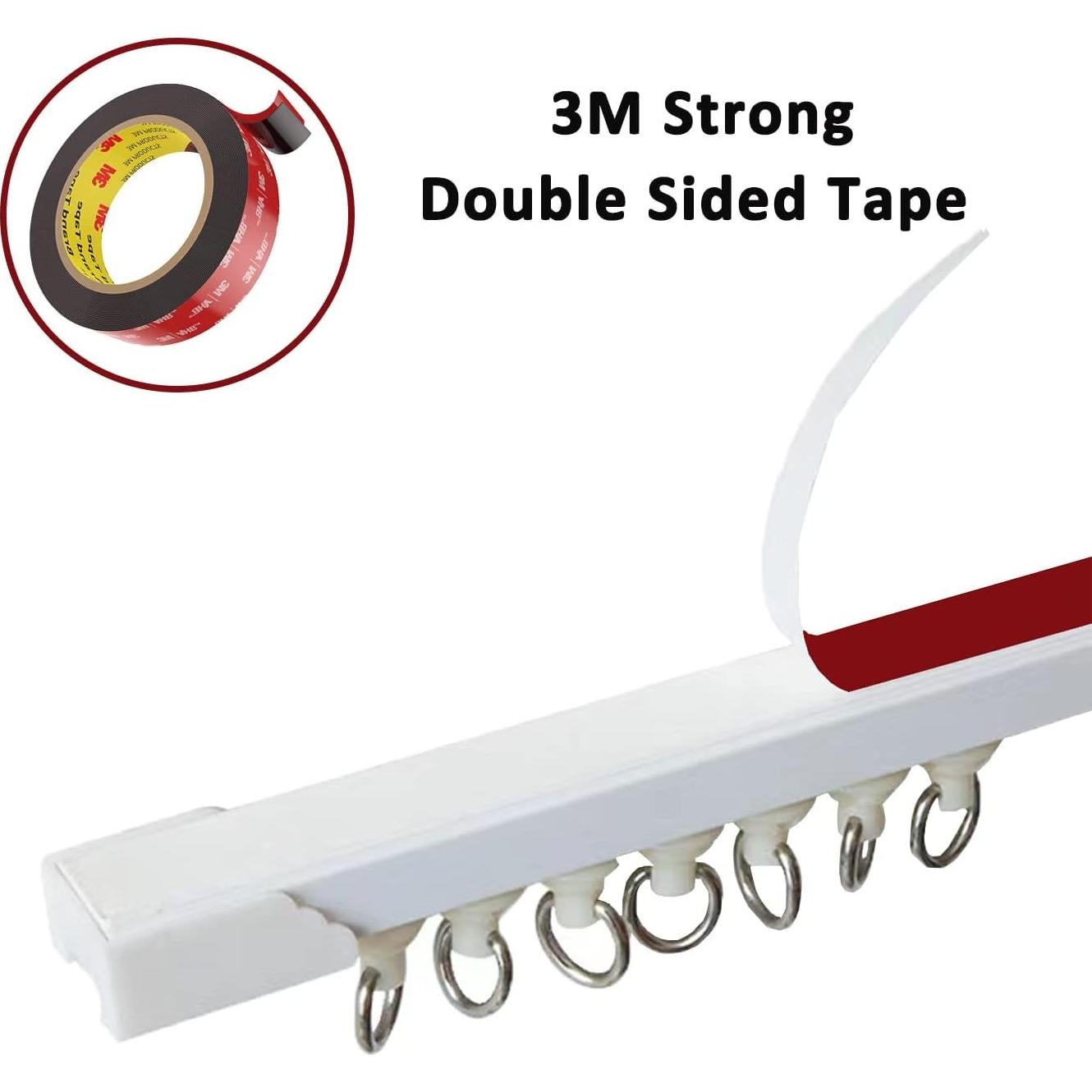 Riel de Cortina Autoadhesivo FSLGEFUL 2.99 m Sin Perforaciones