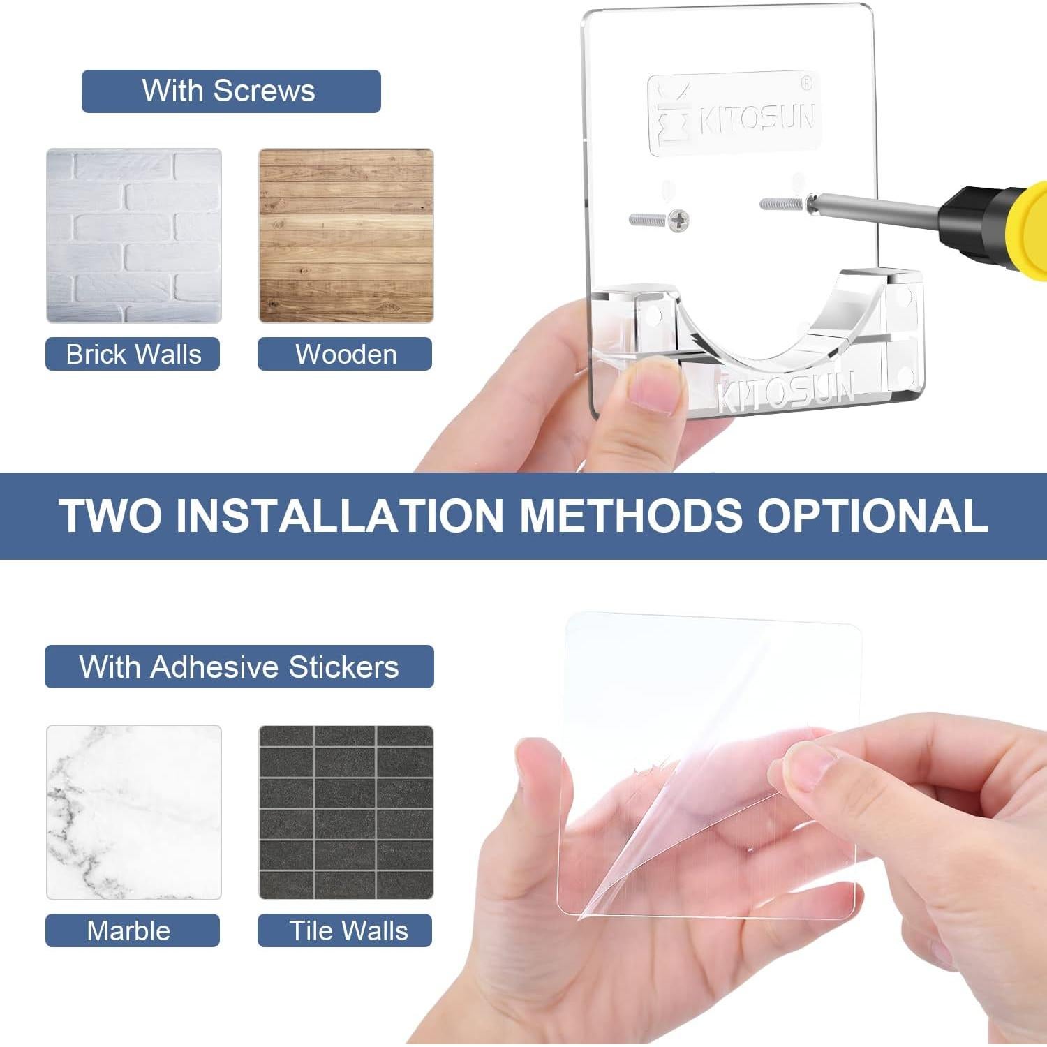 Soporte de Varilla de Cortina de Ducha Kitosun Adhesivo 8x8 cm