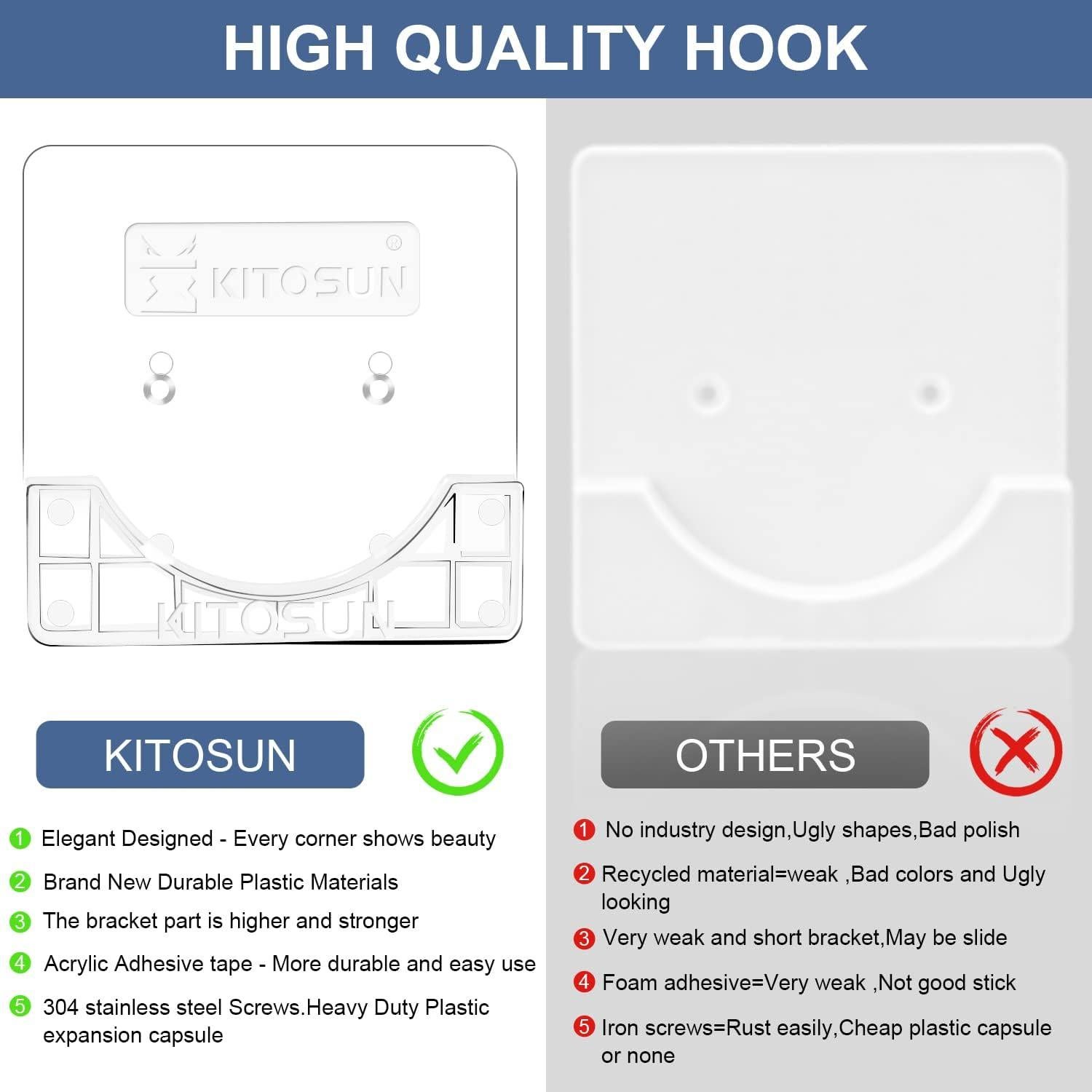 Soporte de Varilla de Cortina de Ducha Kitosun Adhesivo 8x8 cm