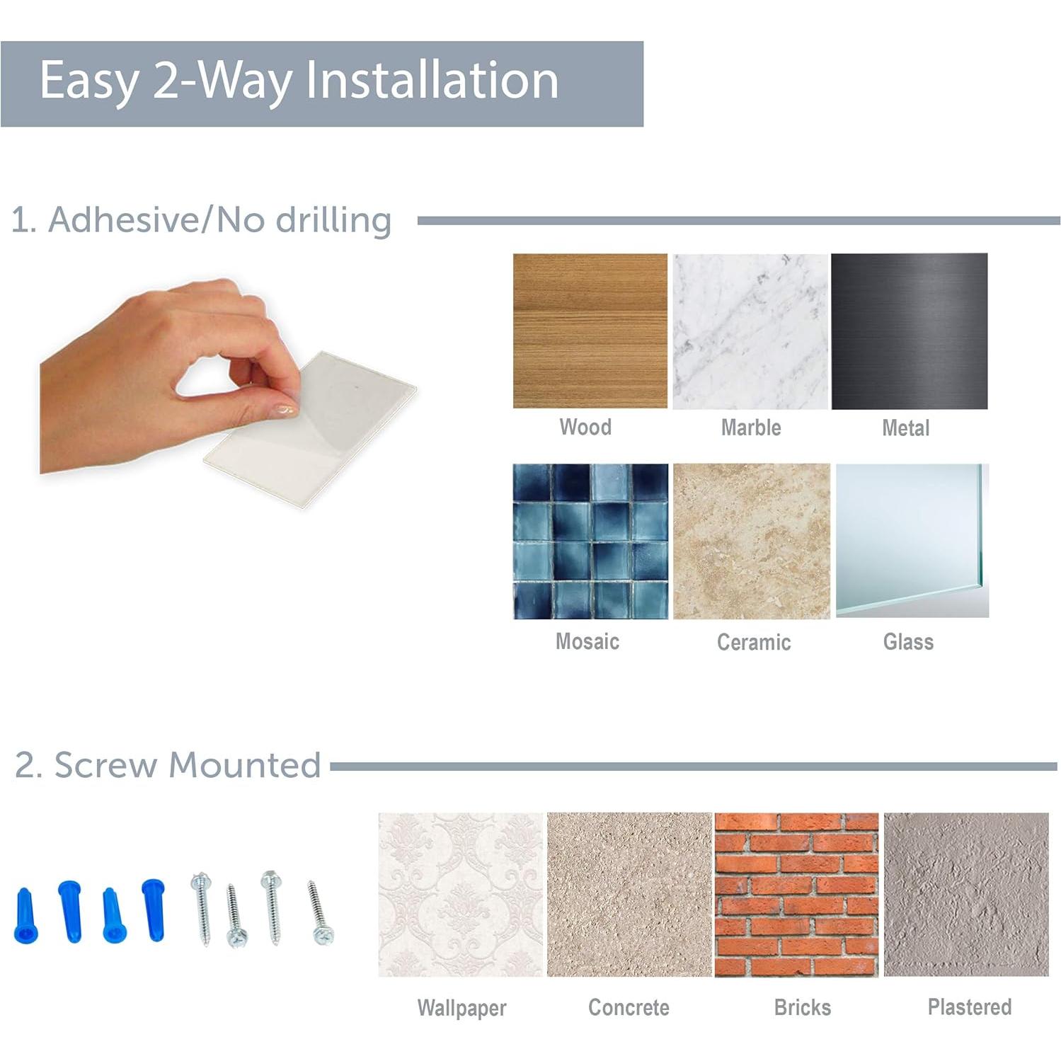 Varilla Autoadhesiva Montada en Pared Rod Desyne Adh-01 43-76 cm