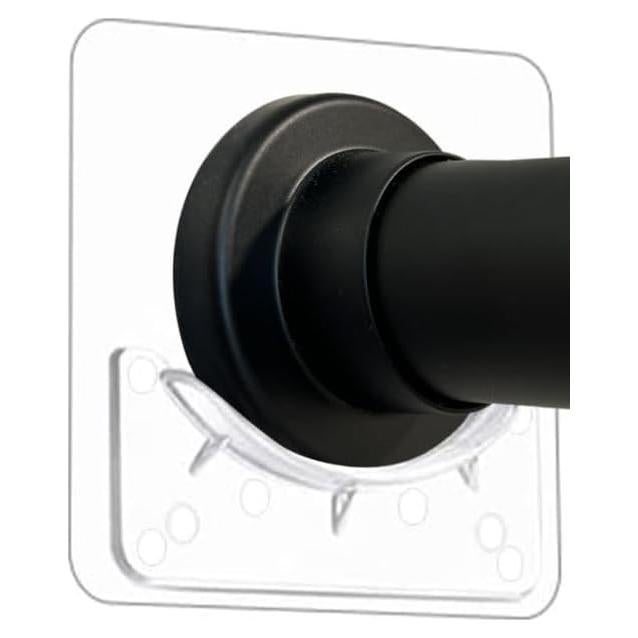 Soporte para barra de cortina de ducha Modtek M1768 - 4 piezas, transparente, sin perforación