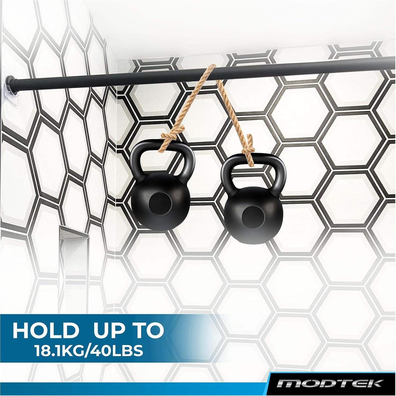 Soporte para barra de cortina de ducha Modtek M1768 - 4 piezas, transparente, sin perforación