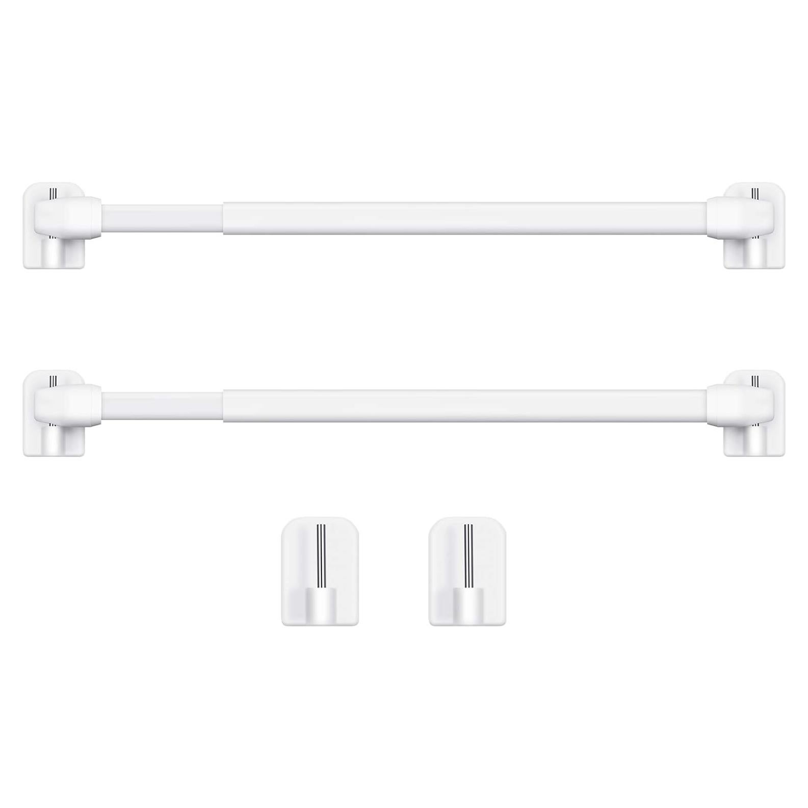 Varillas de Cortina Ajustables Jetec 2 Piezas 40-70 cm Blanco