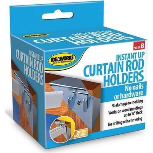 Soportes para Varillas de Cortina IdeaWorks - Sin Perforación - 8 Piezas