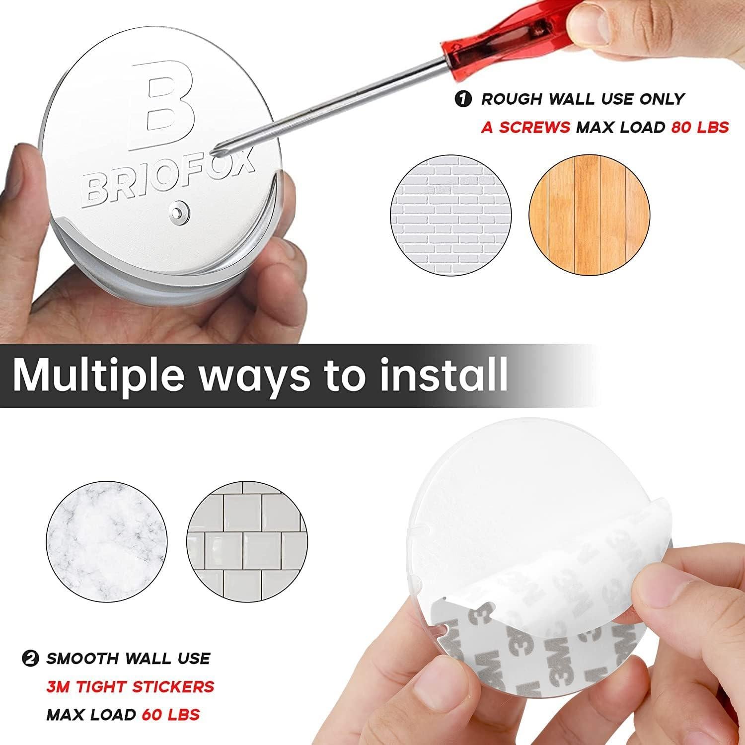 Soporte para barra de cortina de ducha BRIOFOX transparente 2 unidades