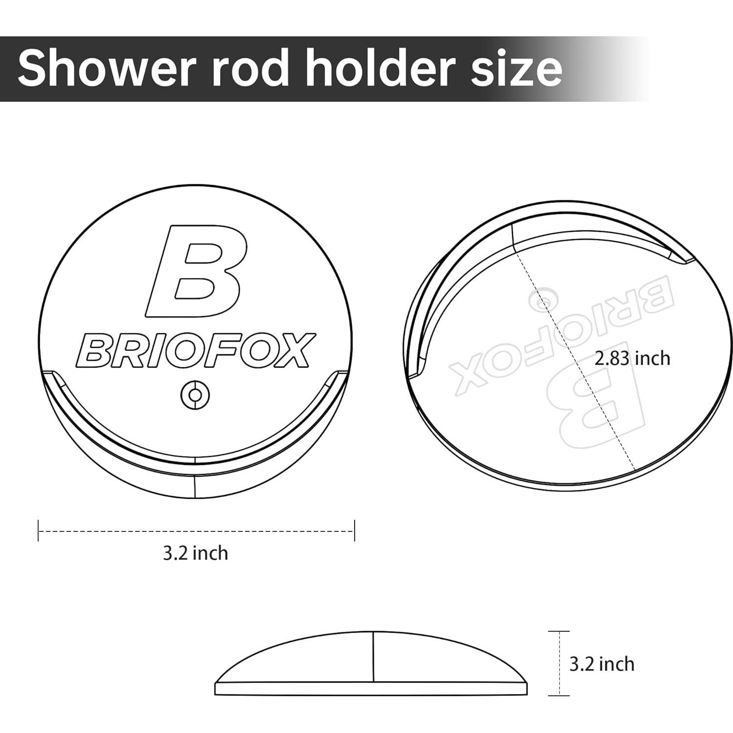 Soporte para barra de cortina de ducha BRIOFOX transparente 2 unidades