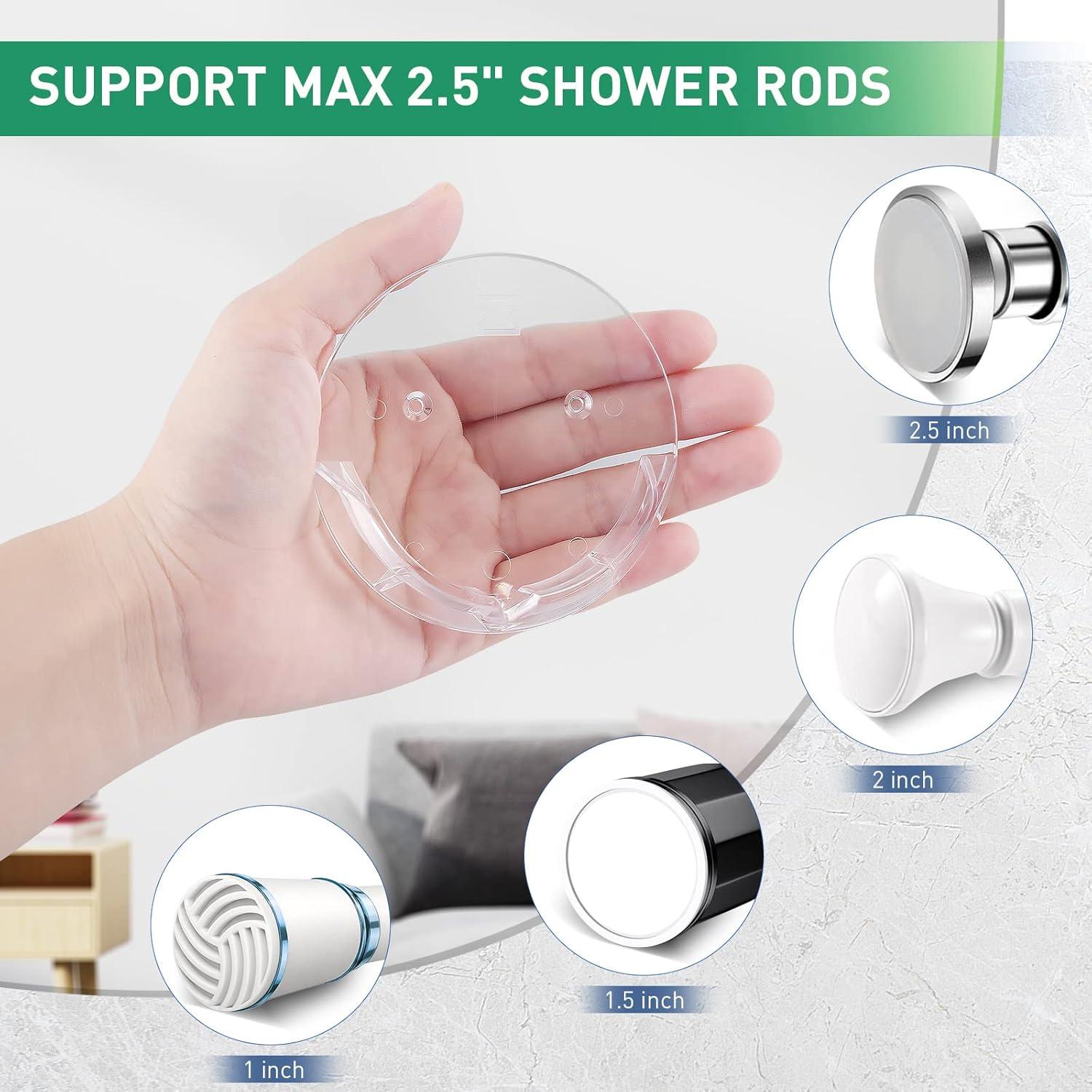 Soportes de Varilla de Cortina de Ducha Kitosun - 2 Piezas Transparentes