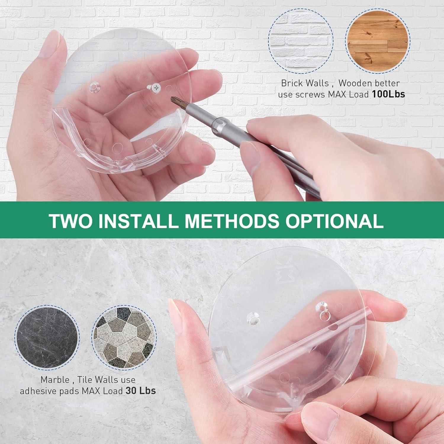 Soportes de Varilla de Cortina de Ducha Kitosun - 2 Piezas Transparentes