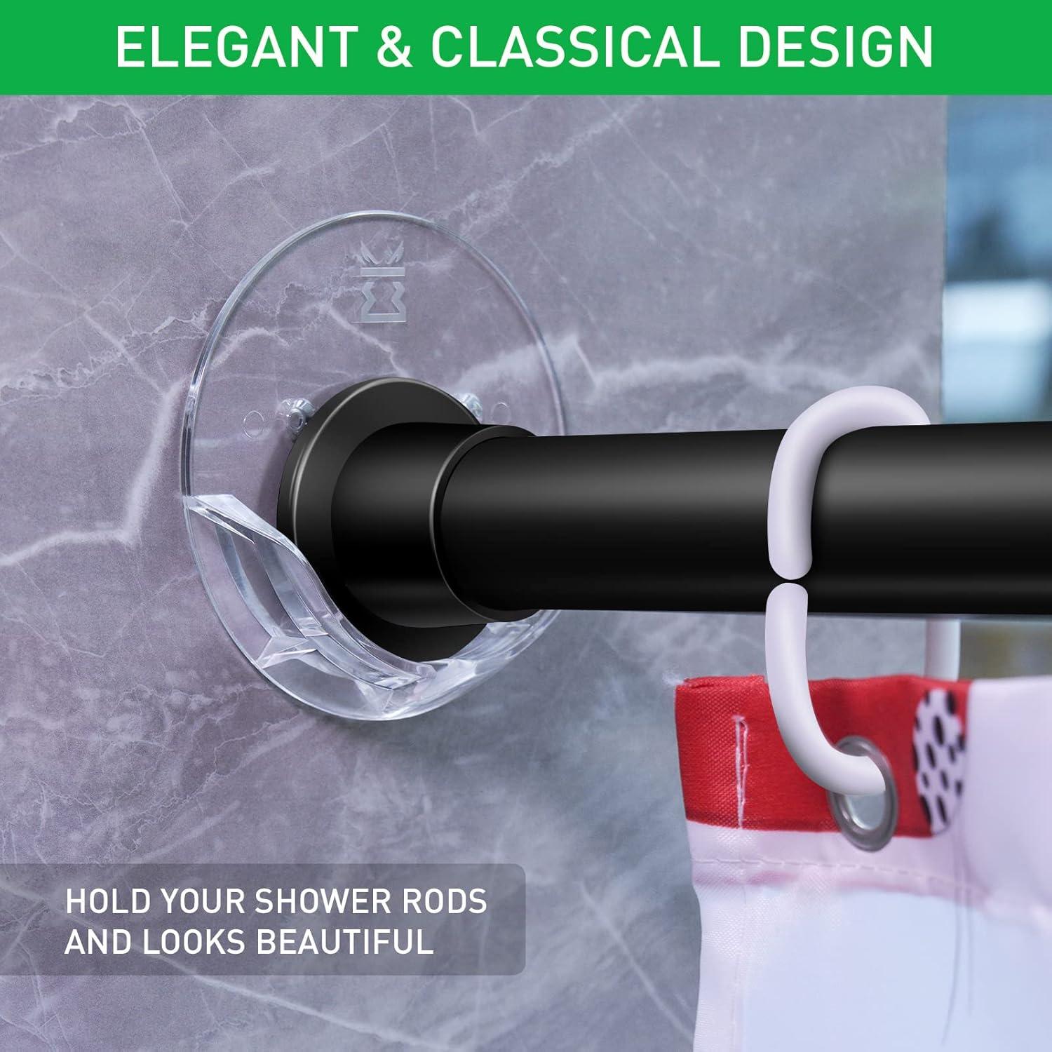 Soportes de Varilla de Cortina de Ducha Kitosun - 2 Piezas Transparentes